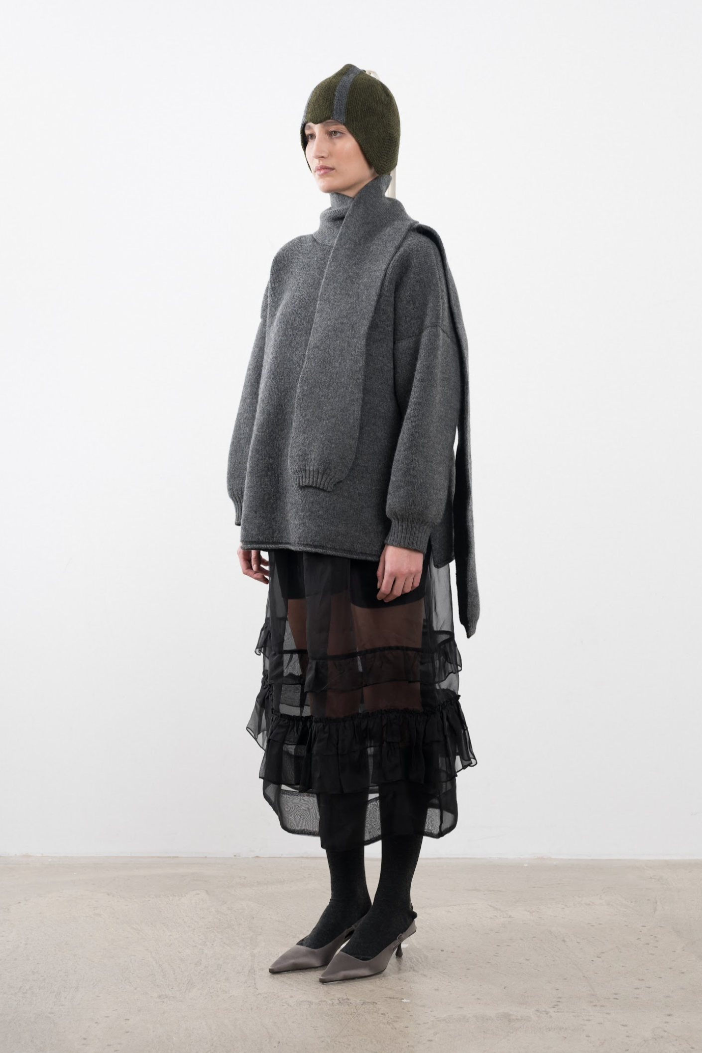 Wrap Neck Pullover in Slate