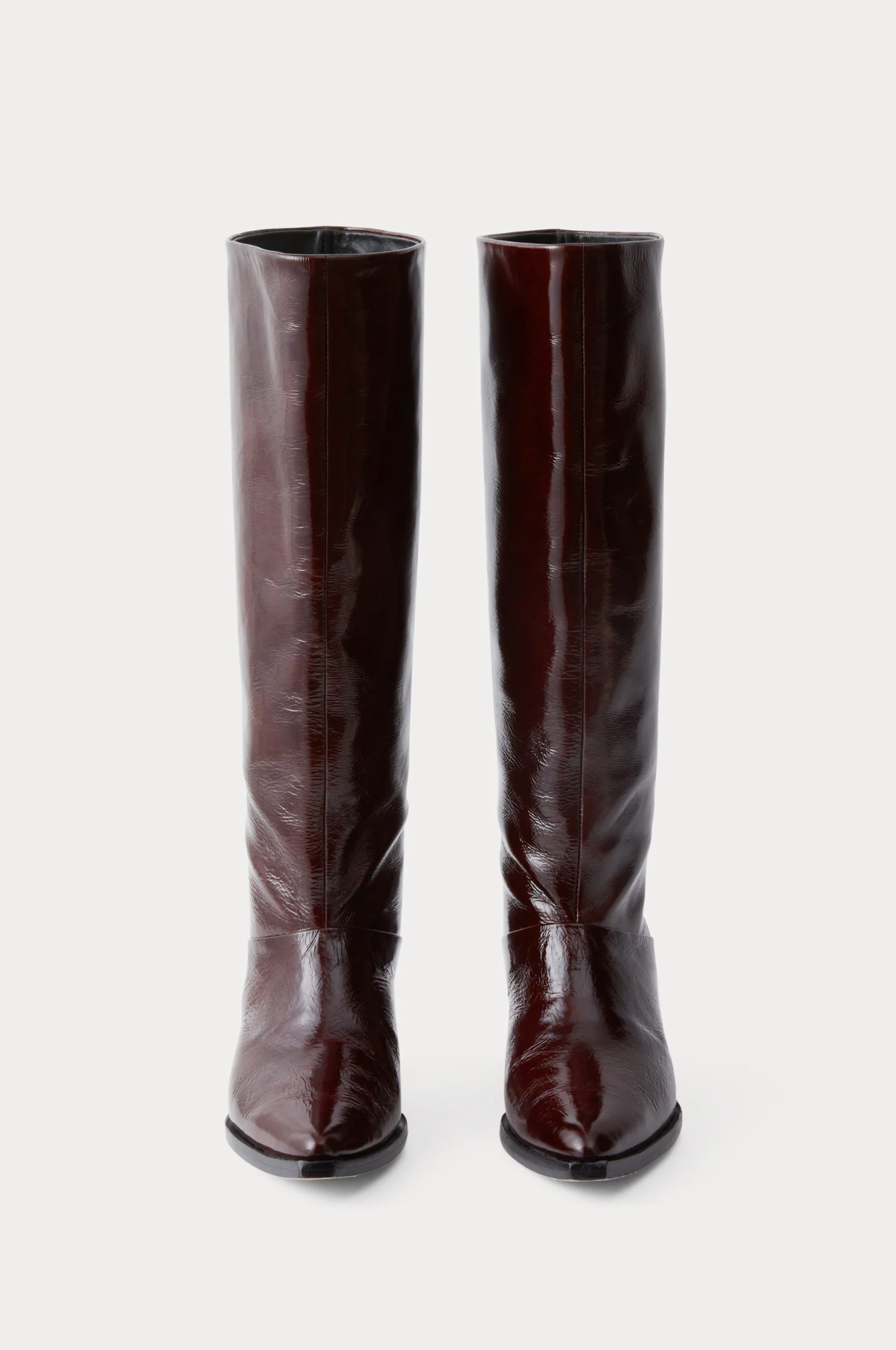 Rene Boot in Chestnut Crinkle Patent Leather