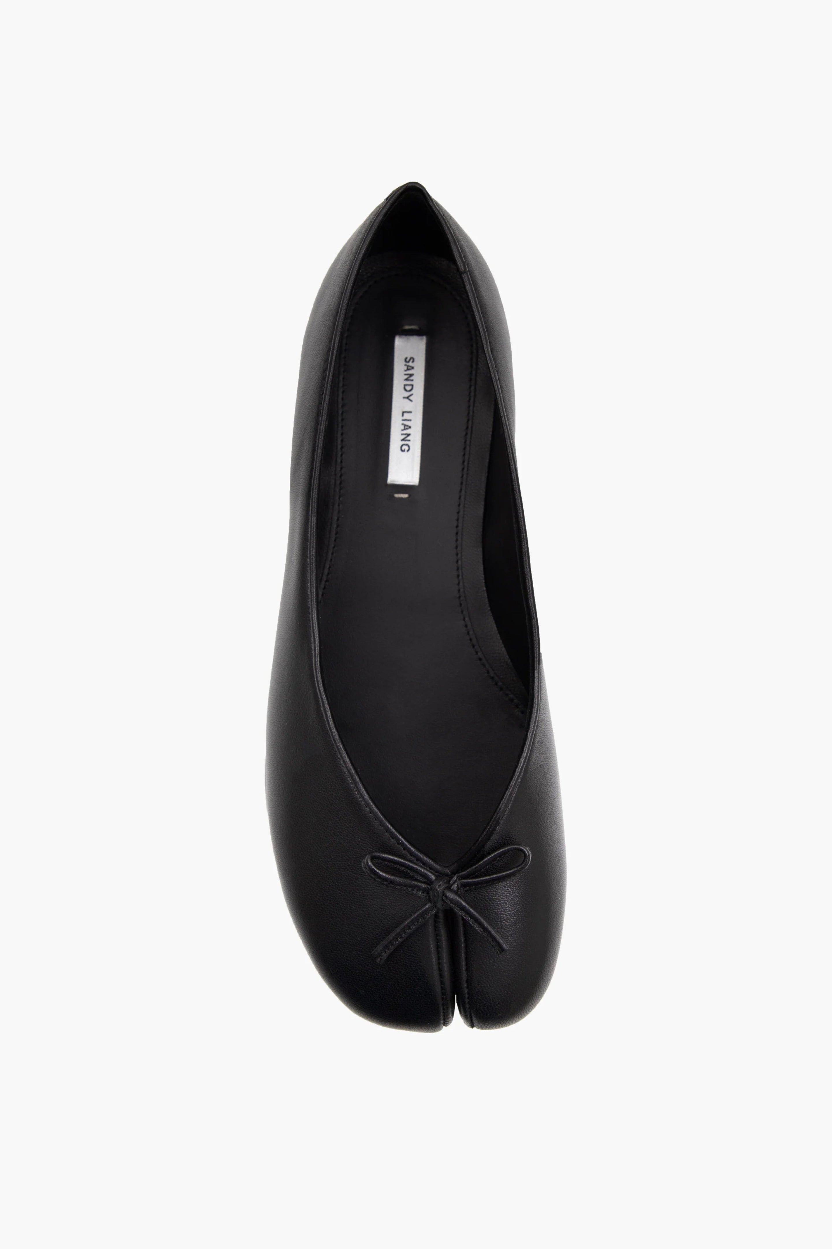 Toe Ballerina in Black Nappa