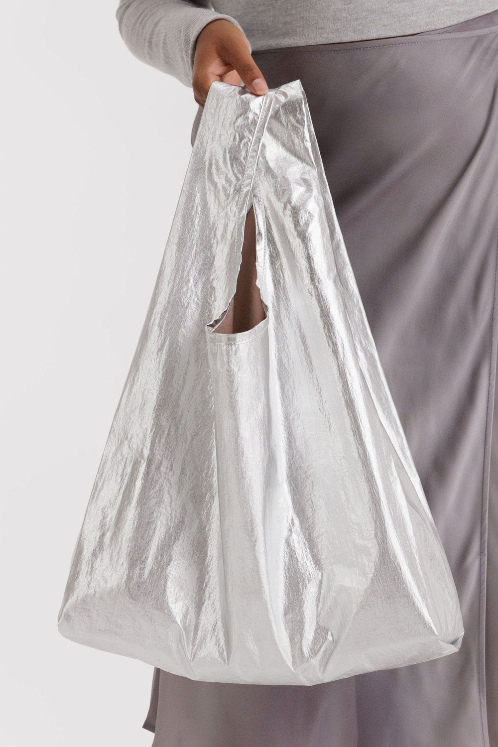 Standard Reusable Bag in Chrome Metallic