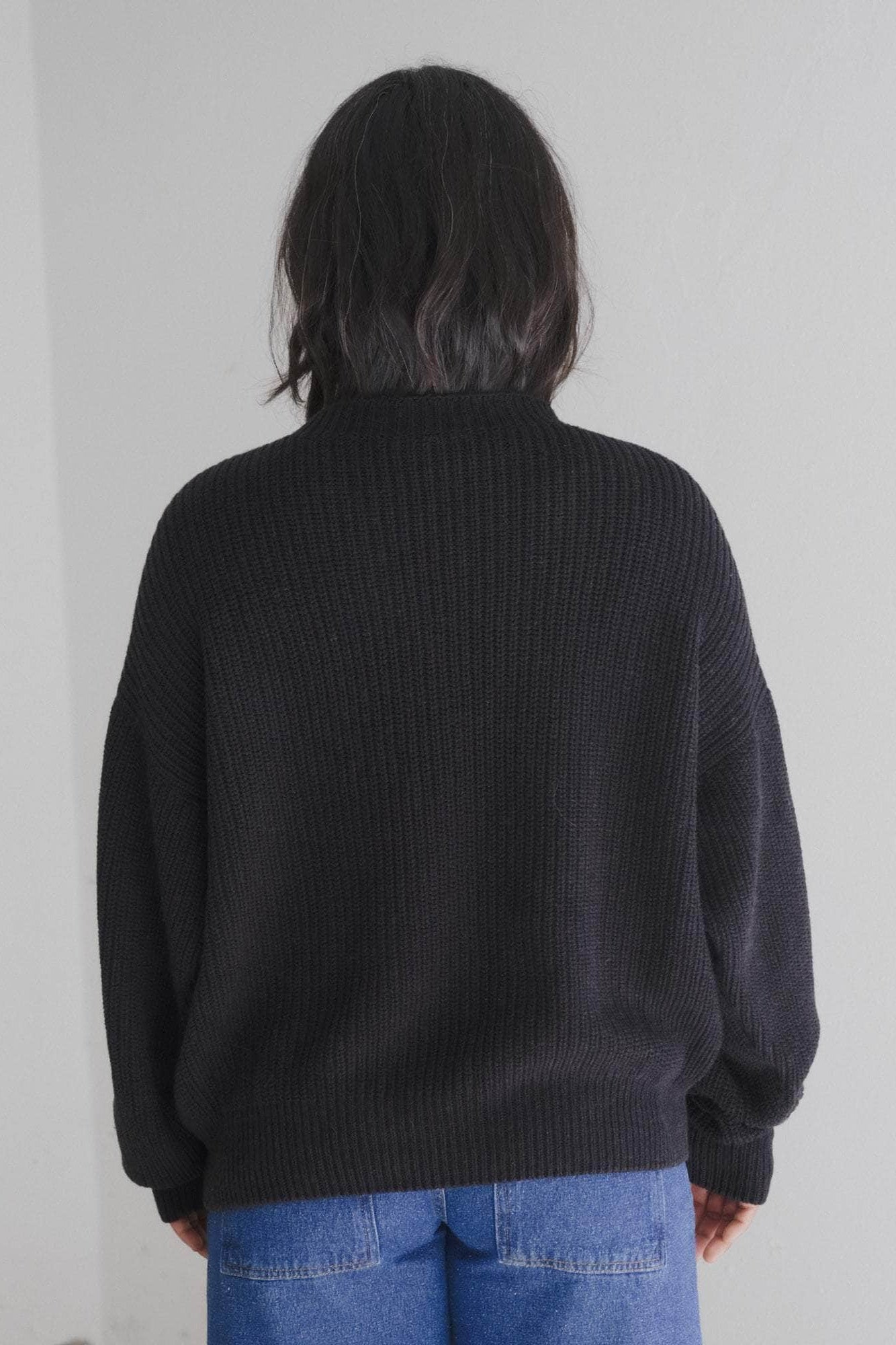 Mea Sweater in Black Organic Cotton