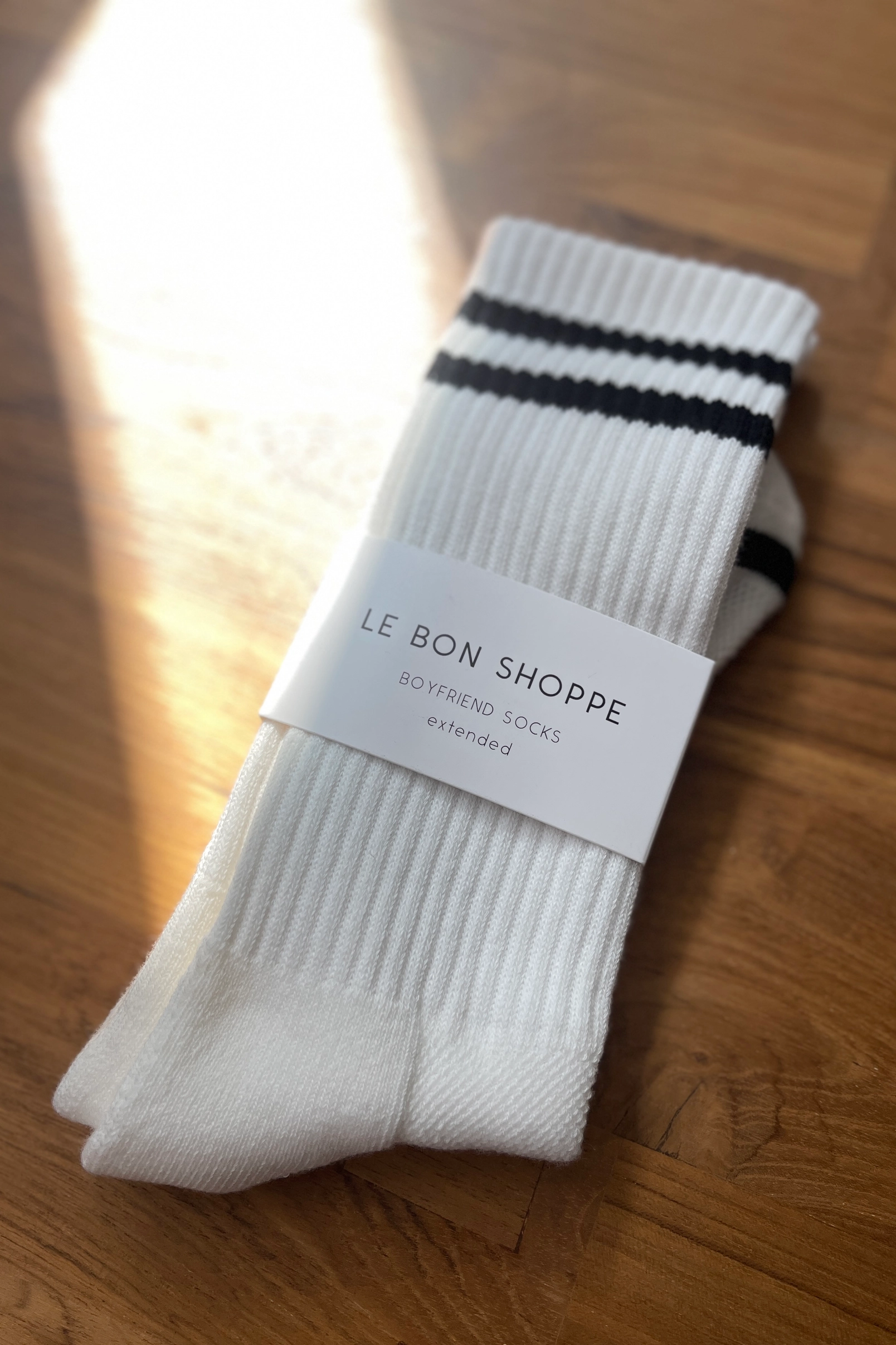 Extended Boyfriend Socks in Classic White