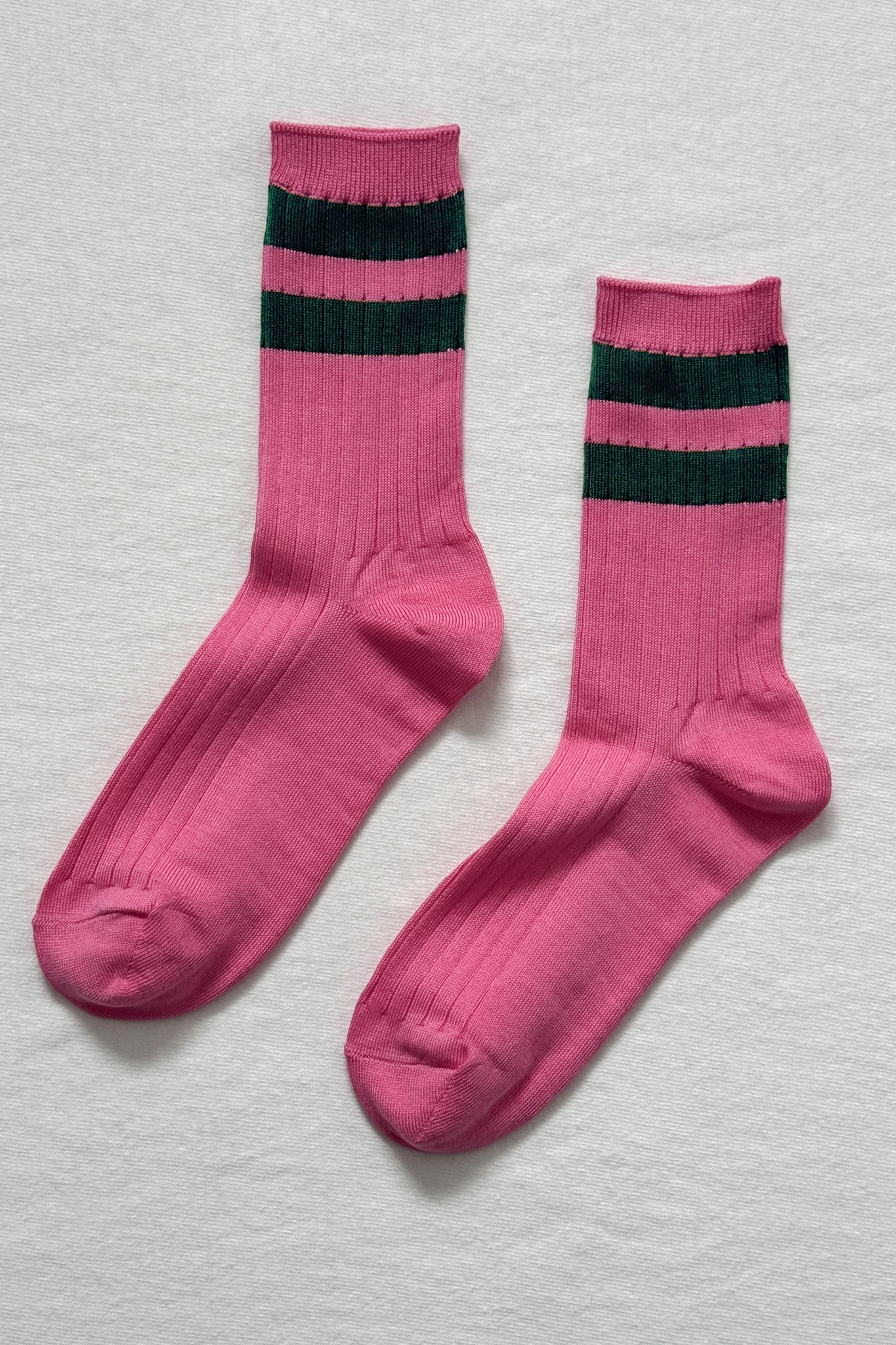 Her Socks in Varsity Pink & Green