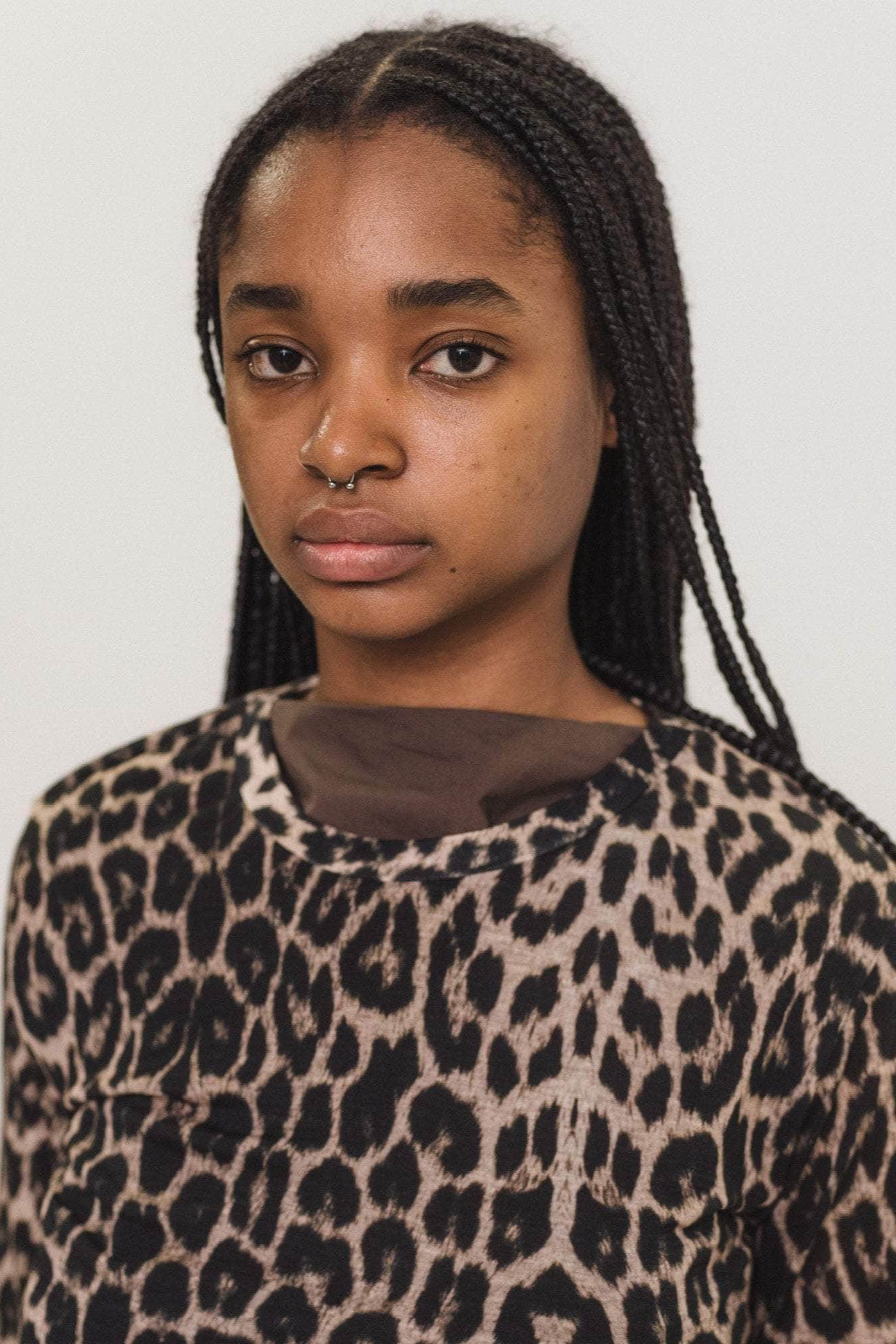 Long Sleeve Tee in Leopard Bamboo Lyocell