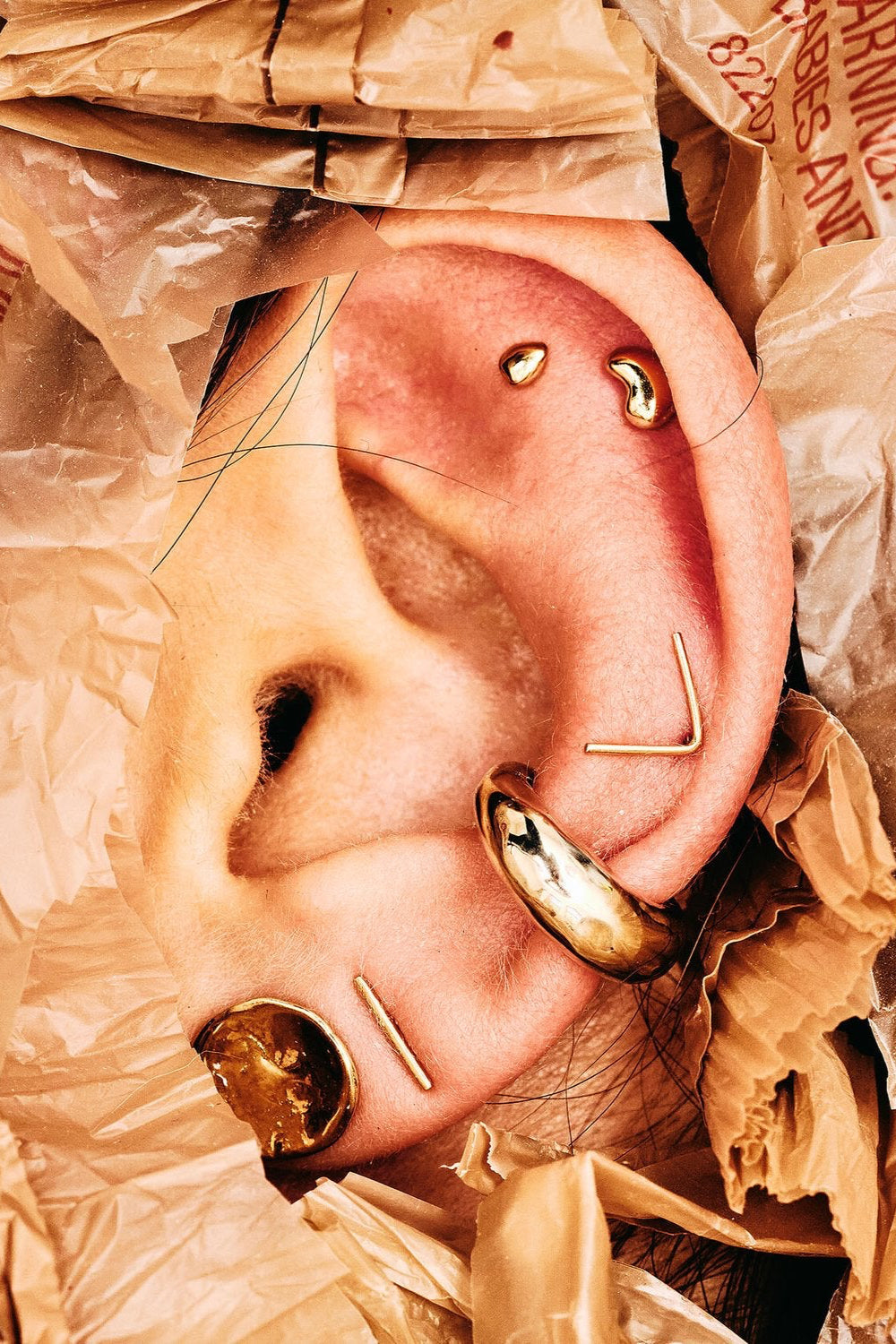 Petite Linear Stud in 14k Gold