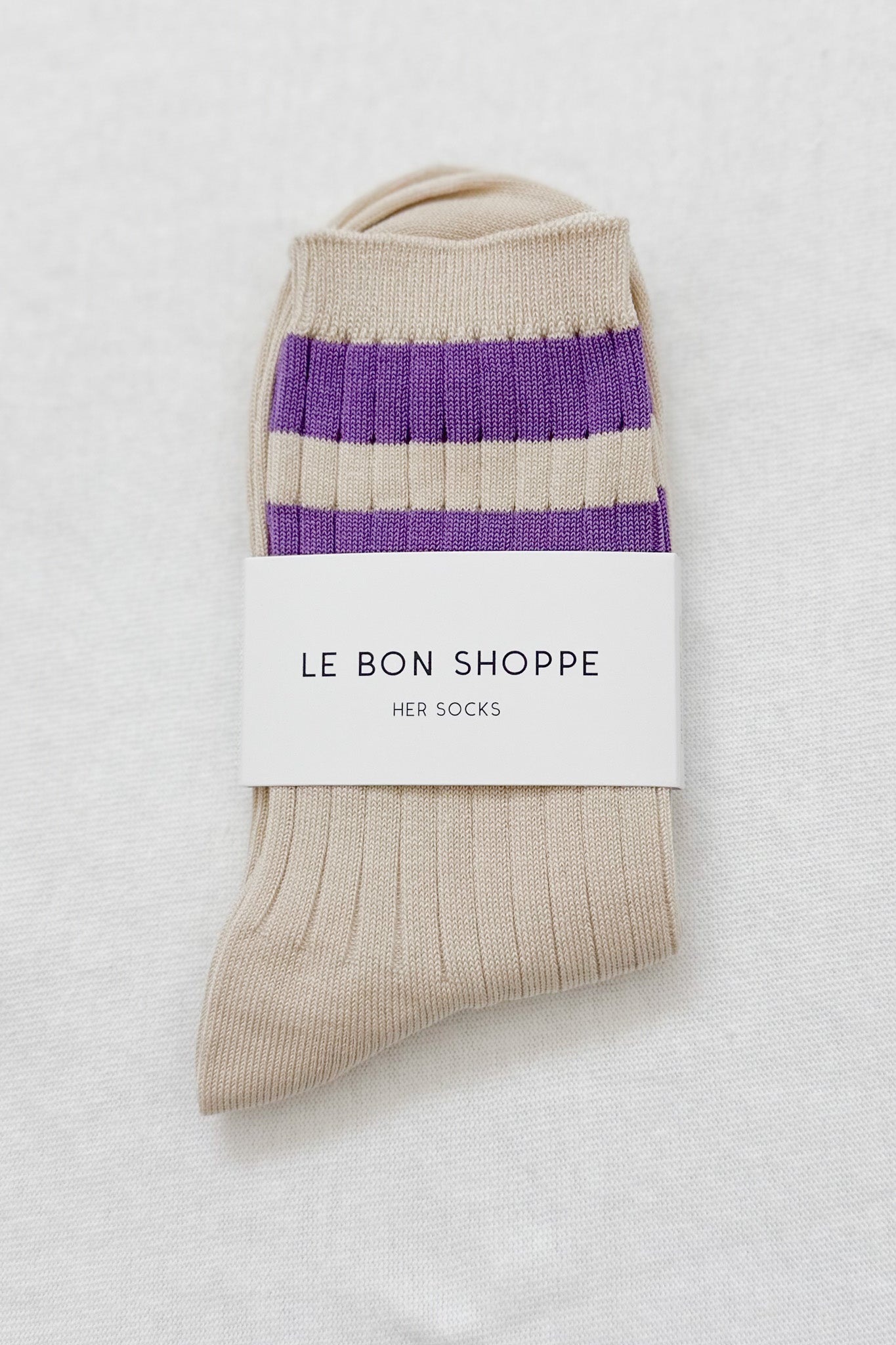 Her Socks in Varsity Ube