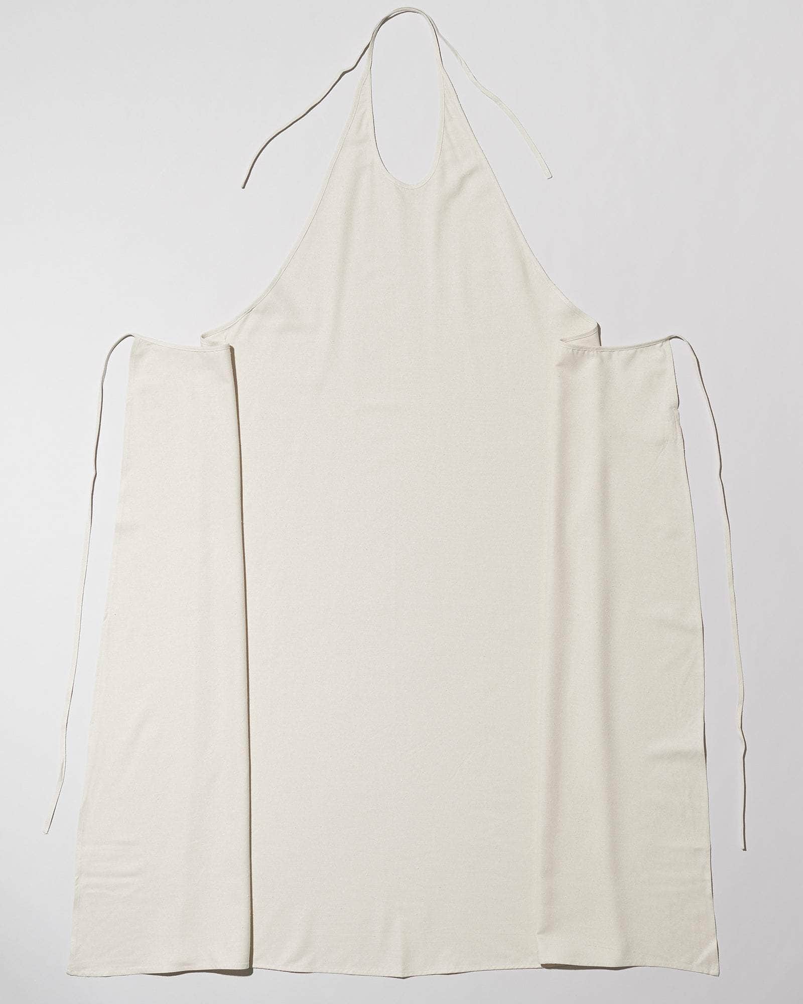 Apron Dress in Off White Silk