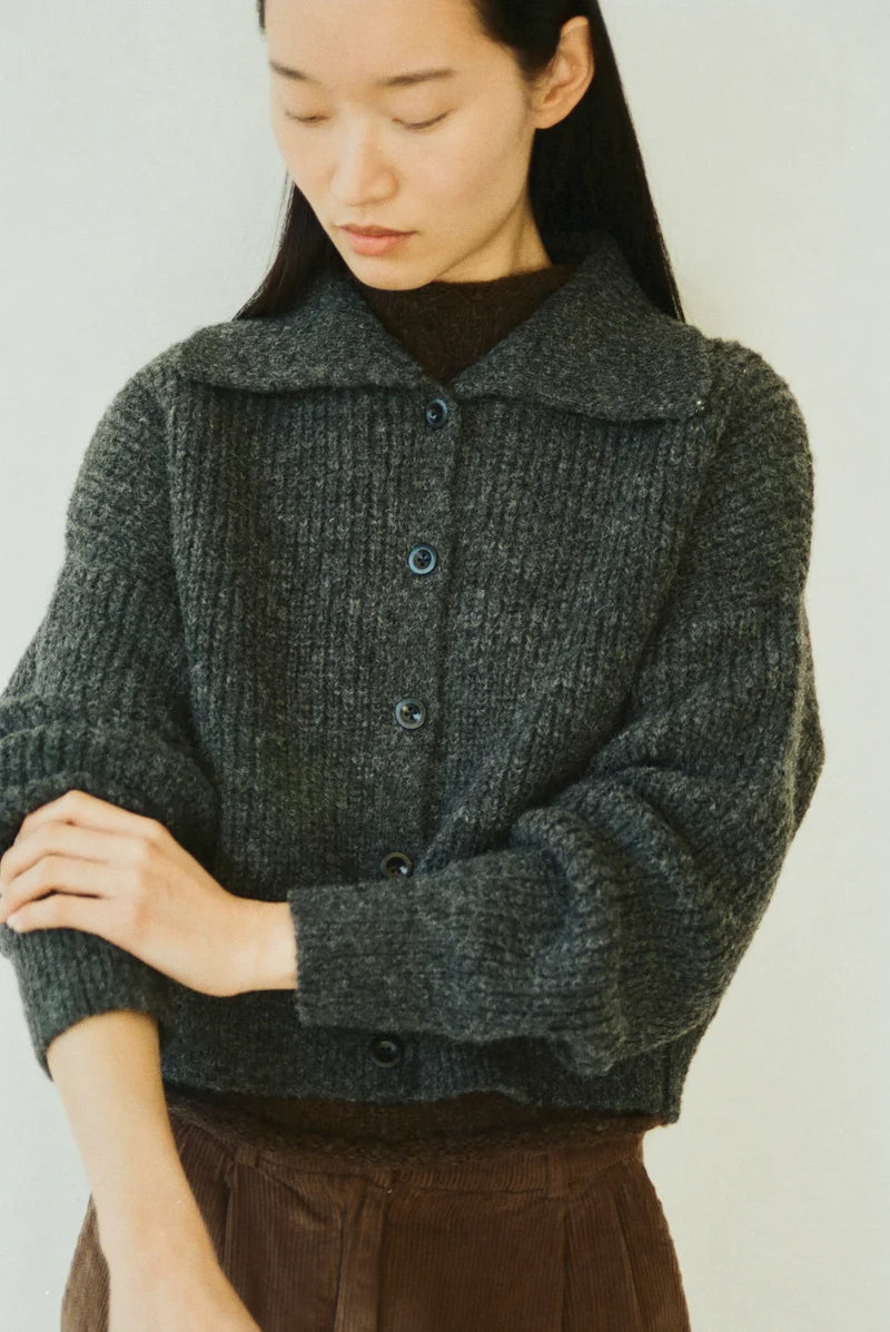 Saatchi Cardigan Alpaca in Charcoal