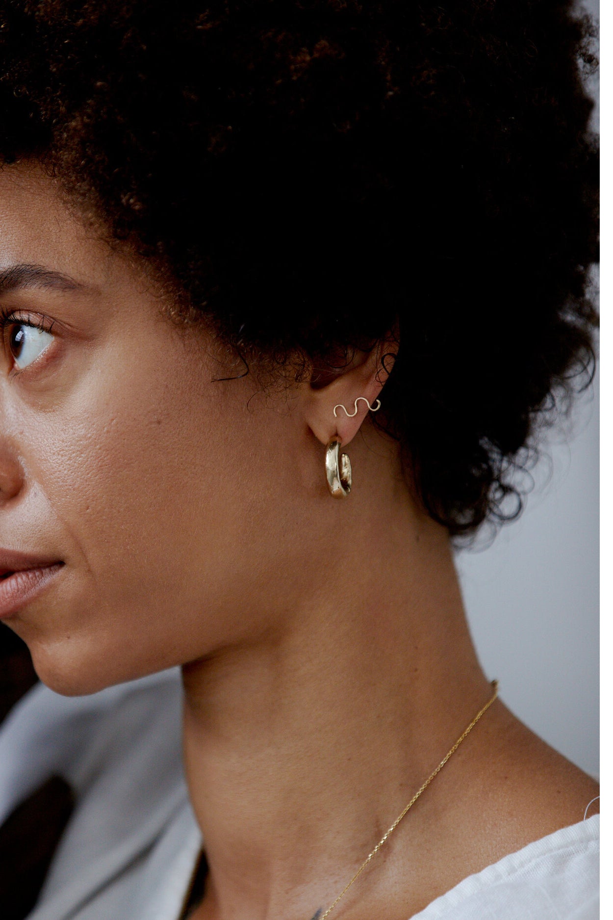 Wave Stud in Recycled 14k Gold