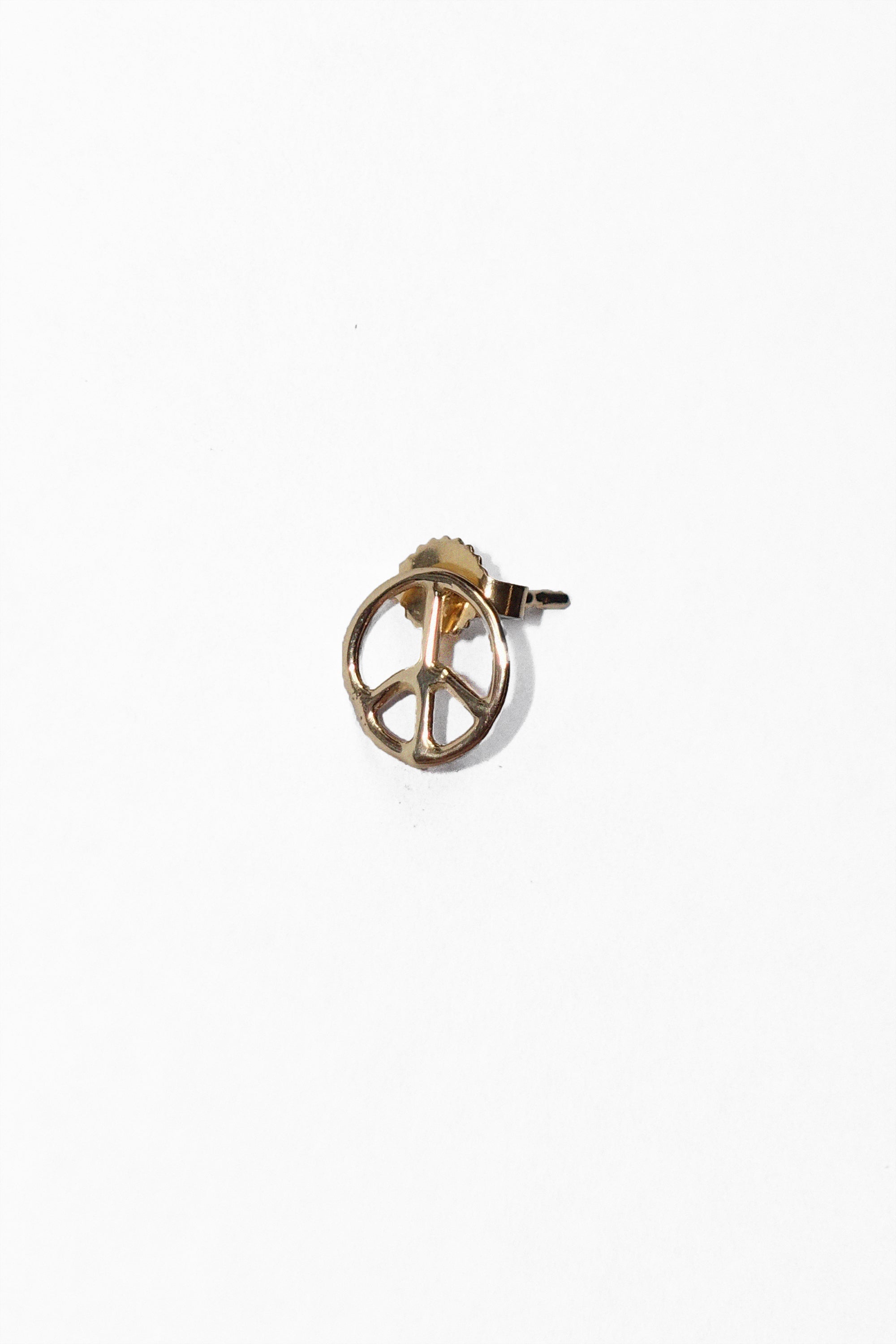 Peace Sign Stud in Gold