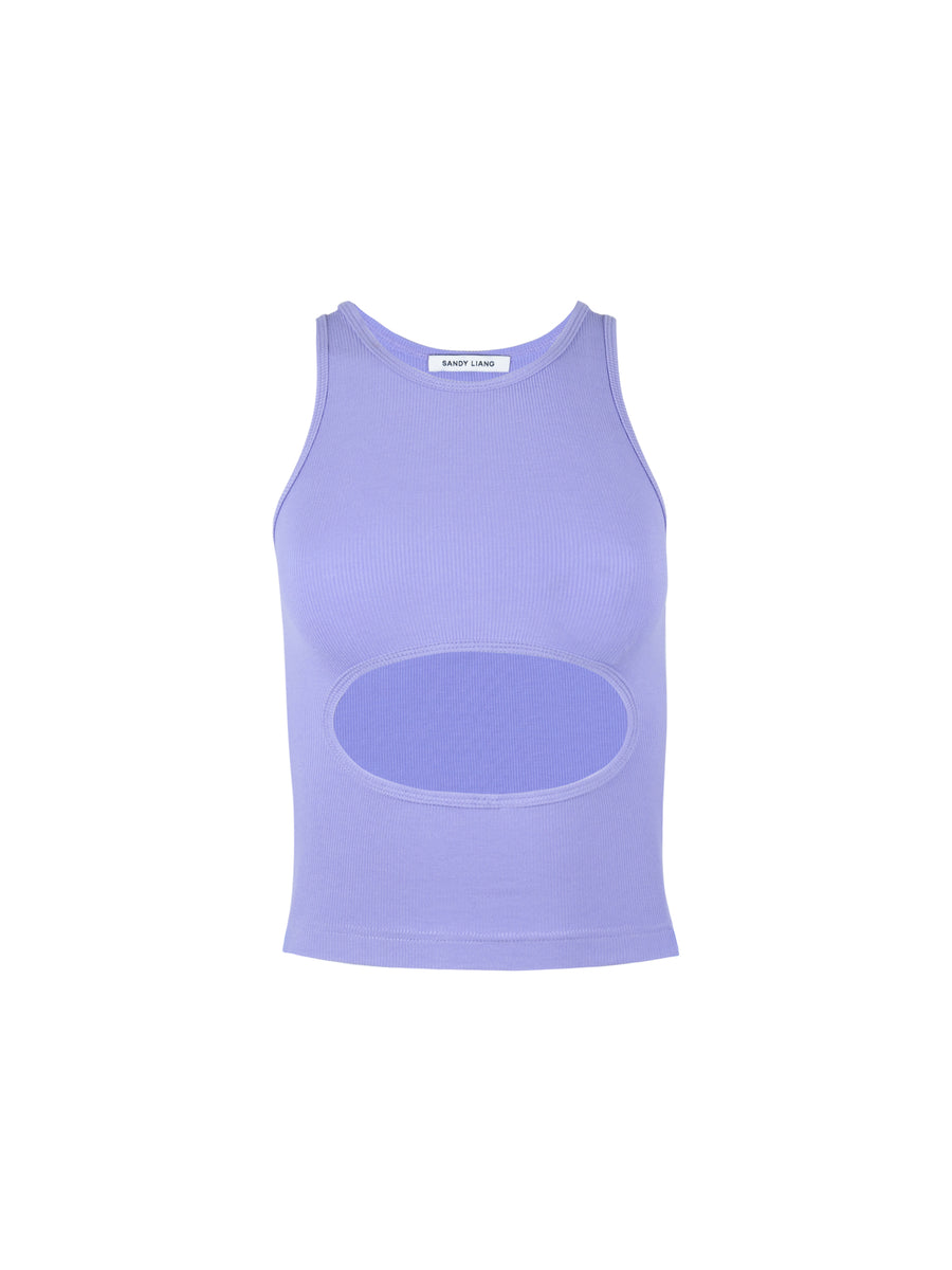 Riblet Tank in Lilac by Sandy Liang