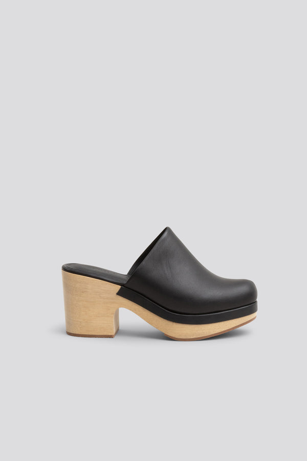 Bose Clog in Black Vachetta Leather by Rachel Comey