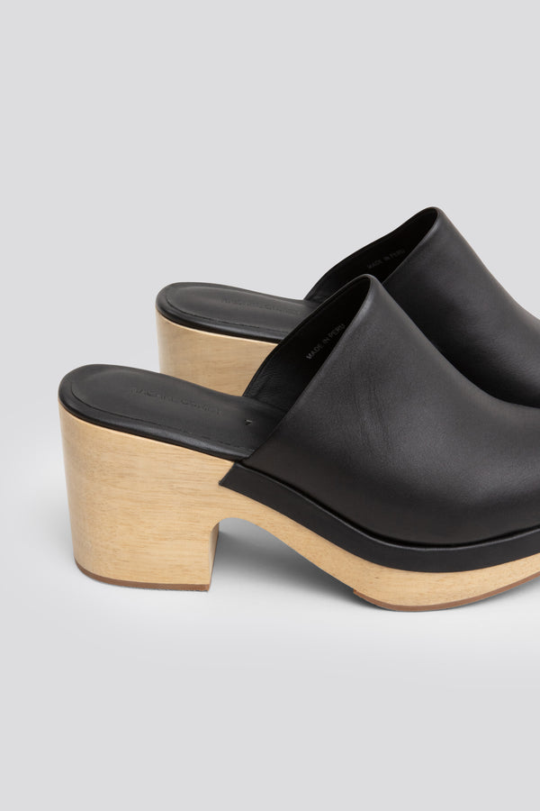 Bose Clog in Black Vachetta Leather by Rachel Comey