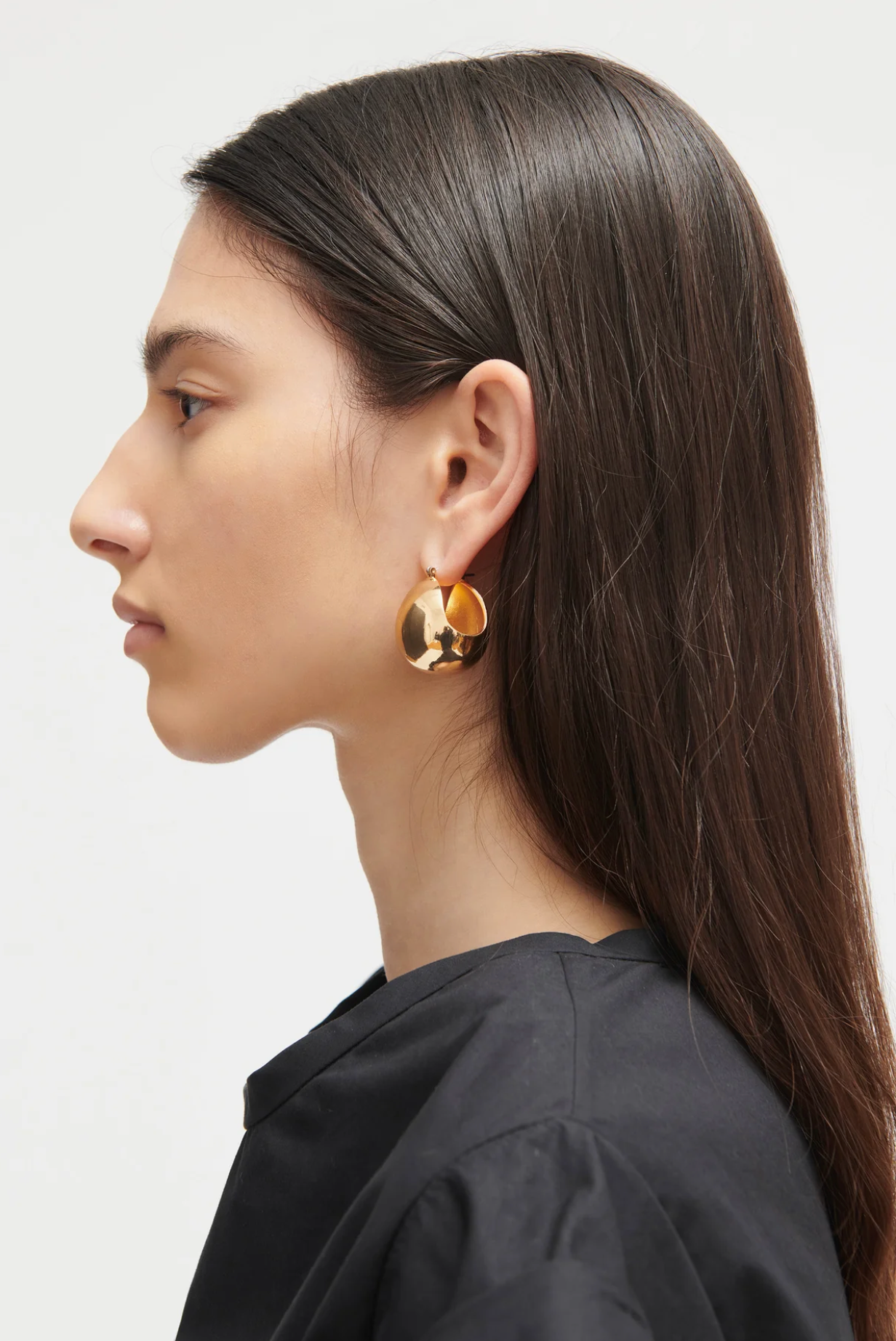 Large Keel Hoop in Gold by Rachel Comey