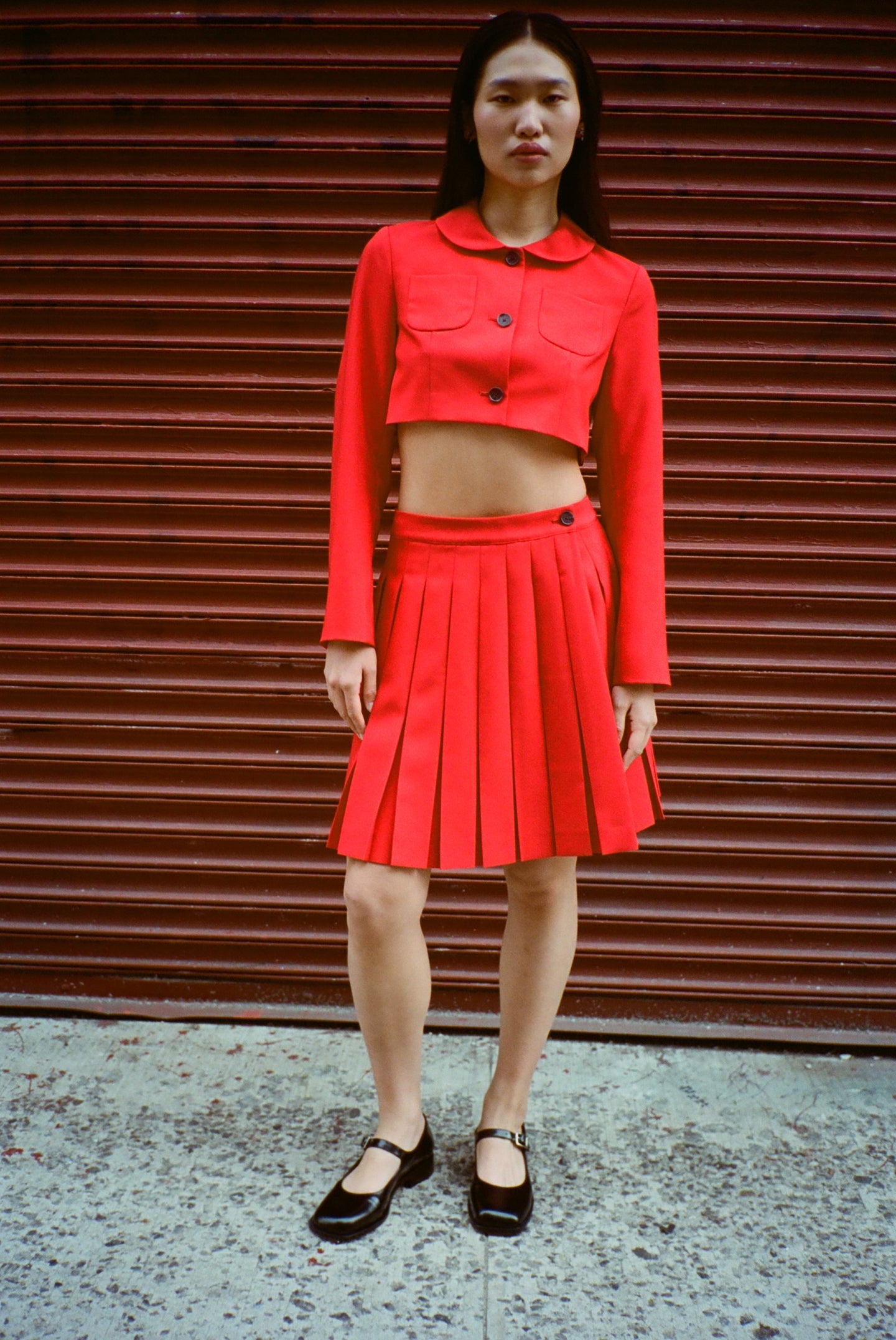Astra Skort in Red by Sandy Liang