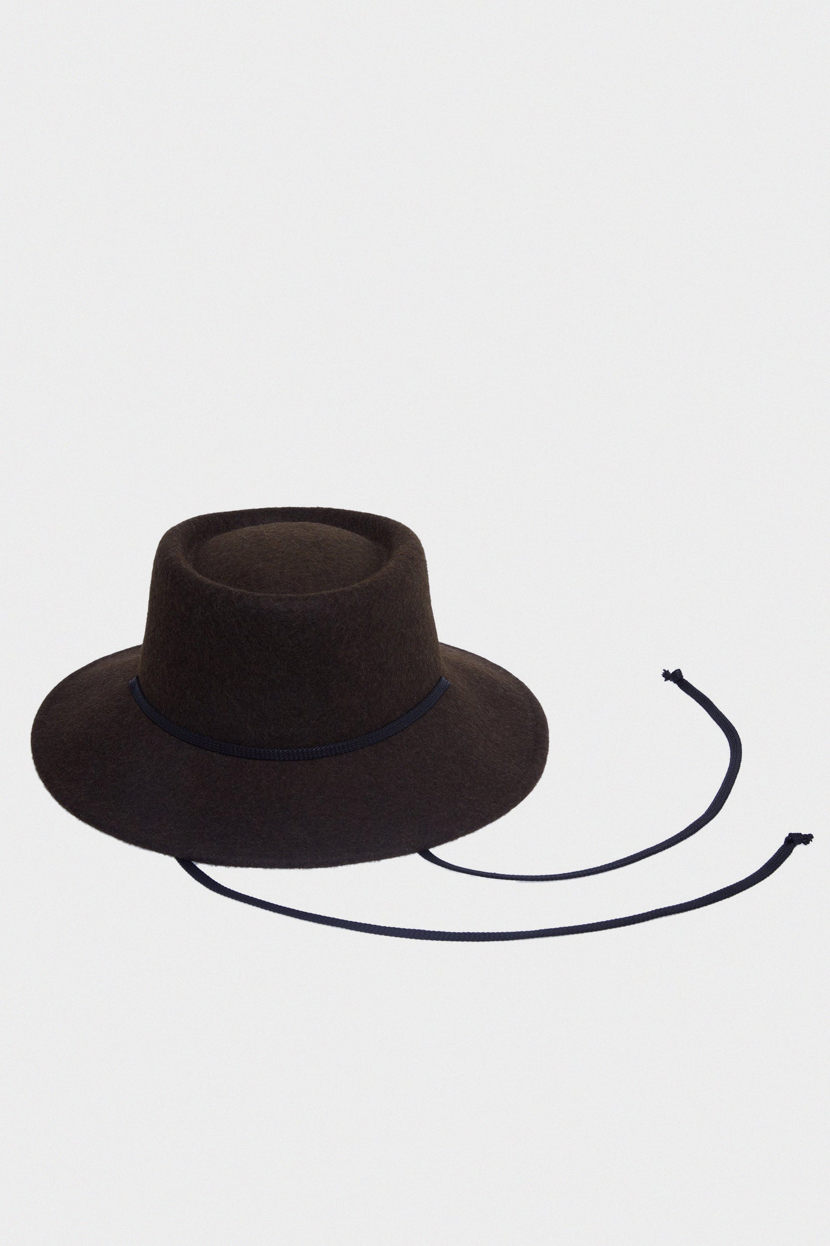 Telescope Hat in Brown Melange Wool Felt