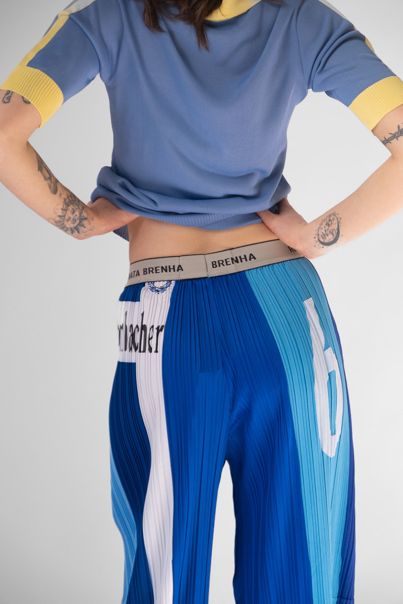 Futebol Pleated Trousers in Blue – Recital