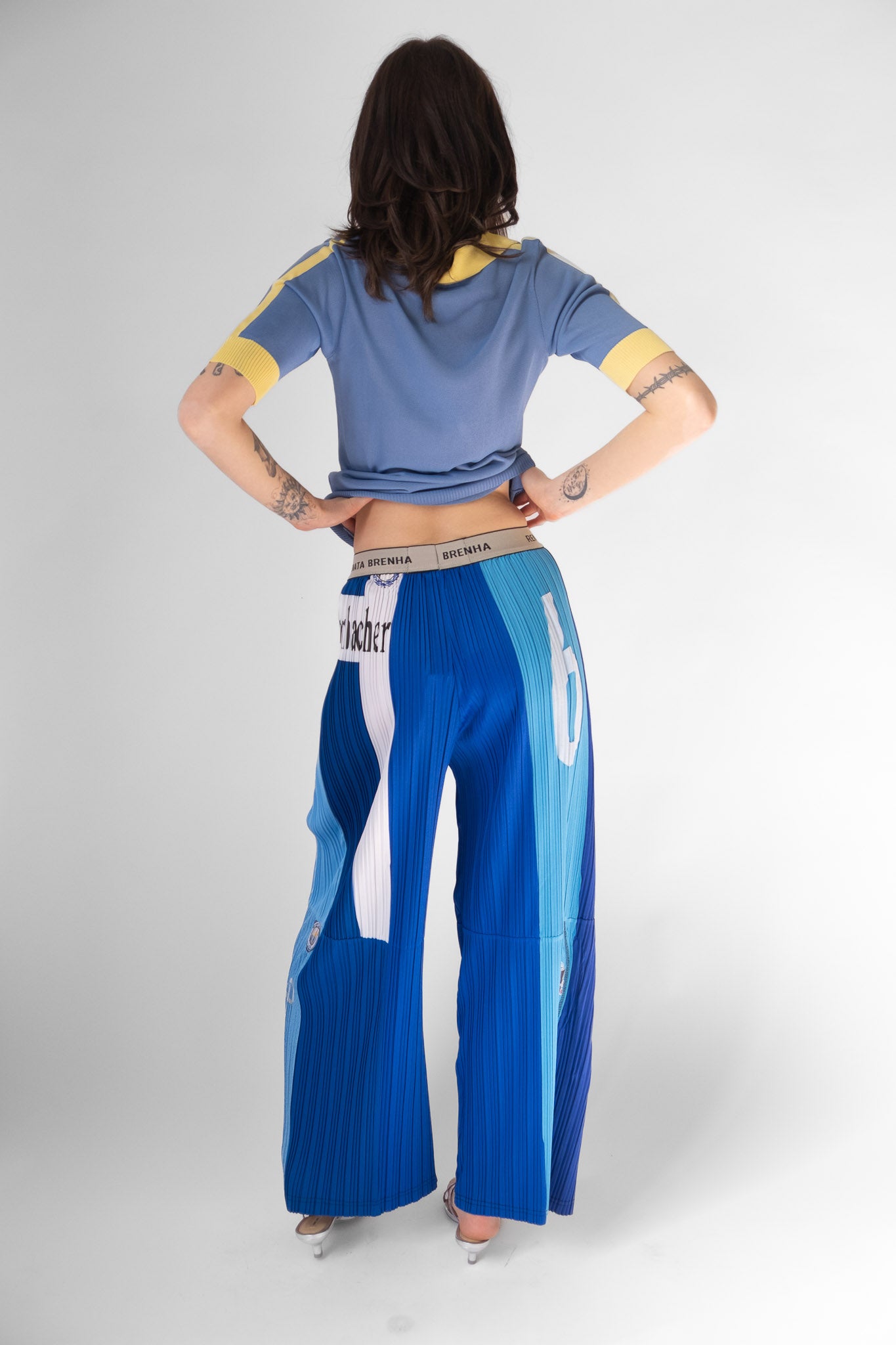 Futebol Pleated Trousers in Blue – Recital