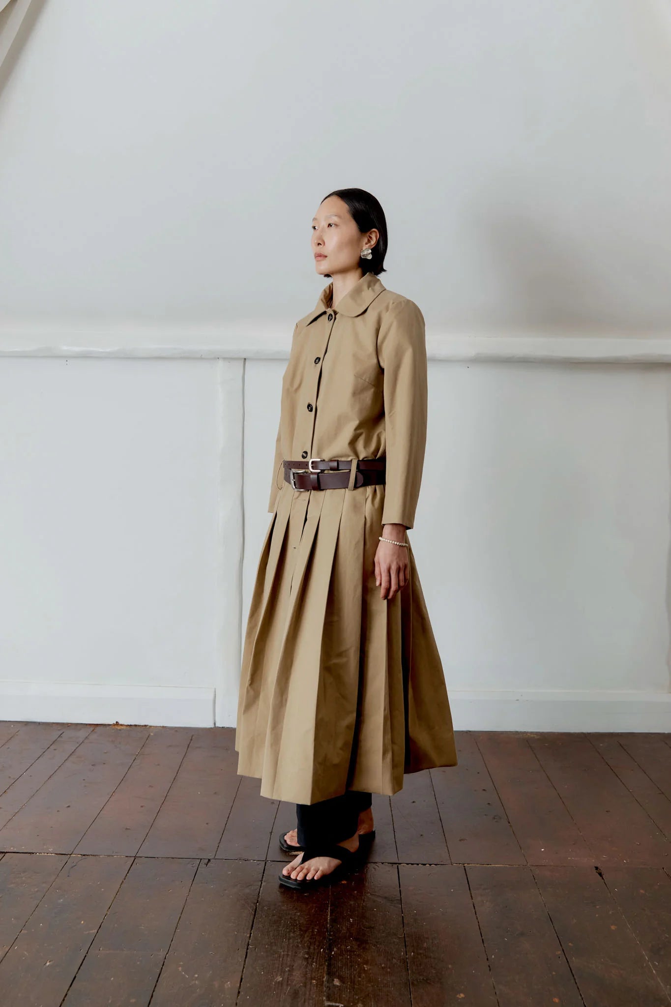 British Cotton Gabardine Willow Coat in Olive