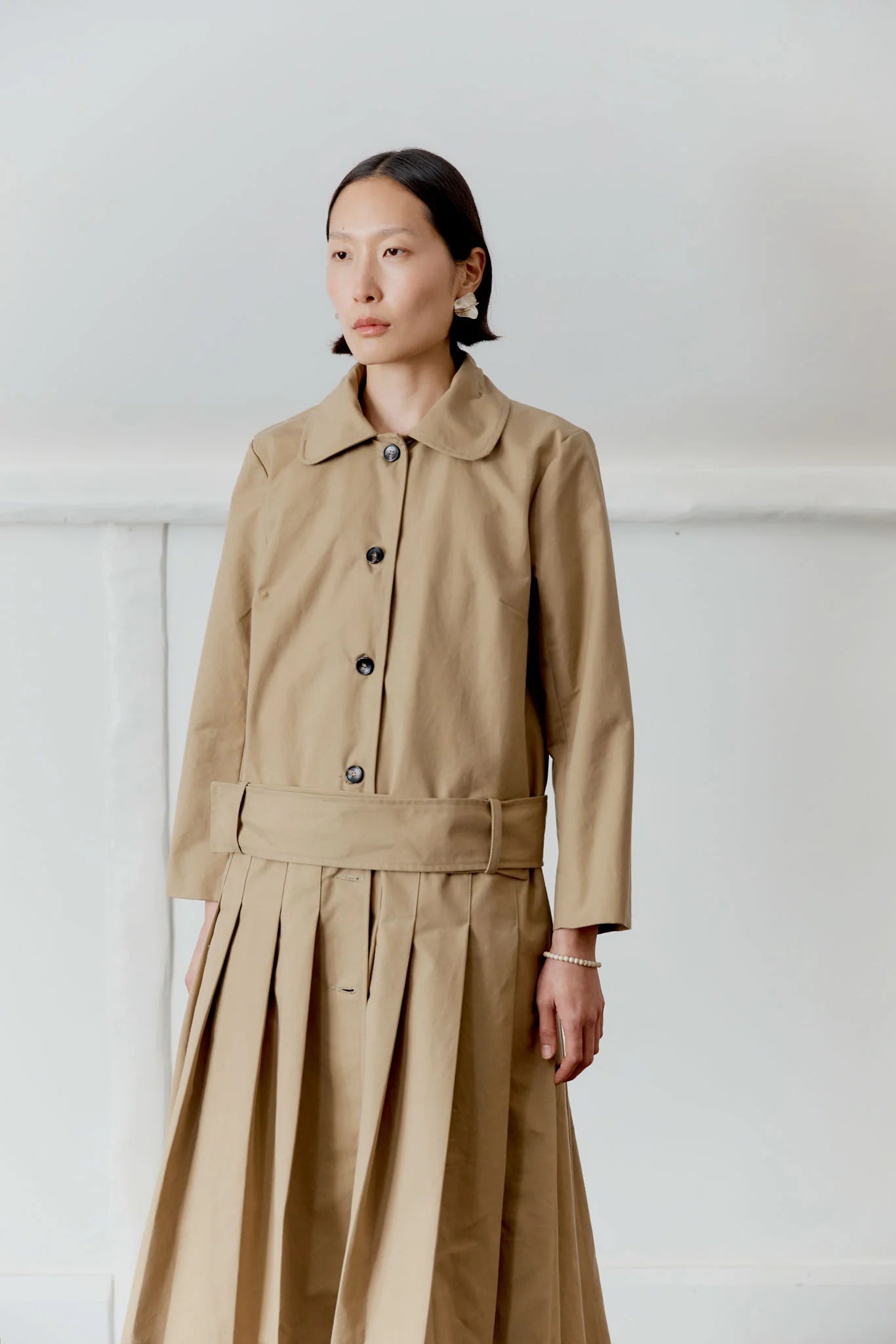 British Cotton Gabardine Willow Coat in Olive