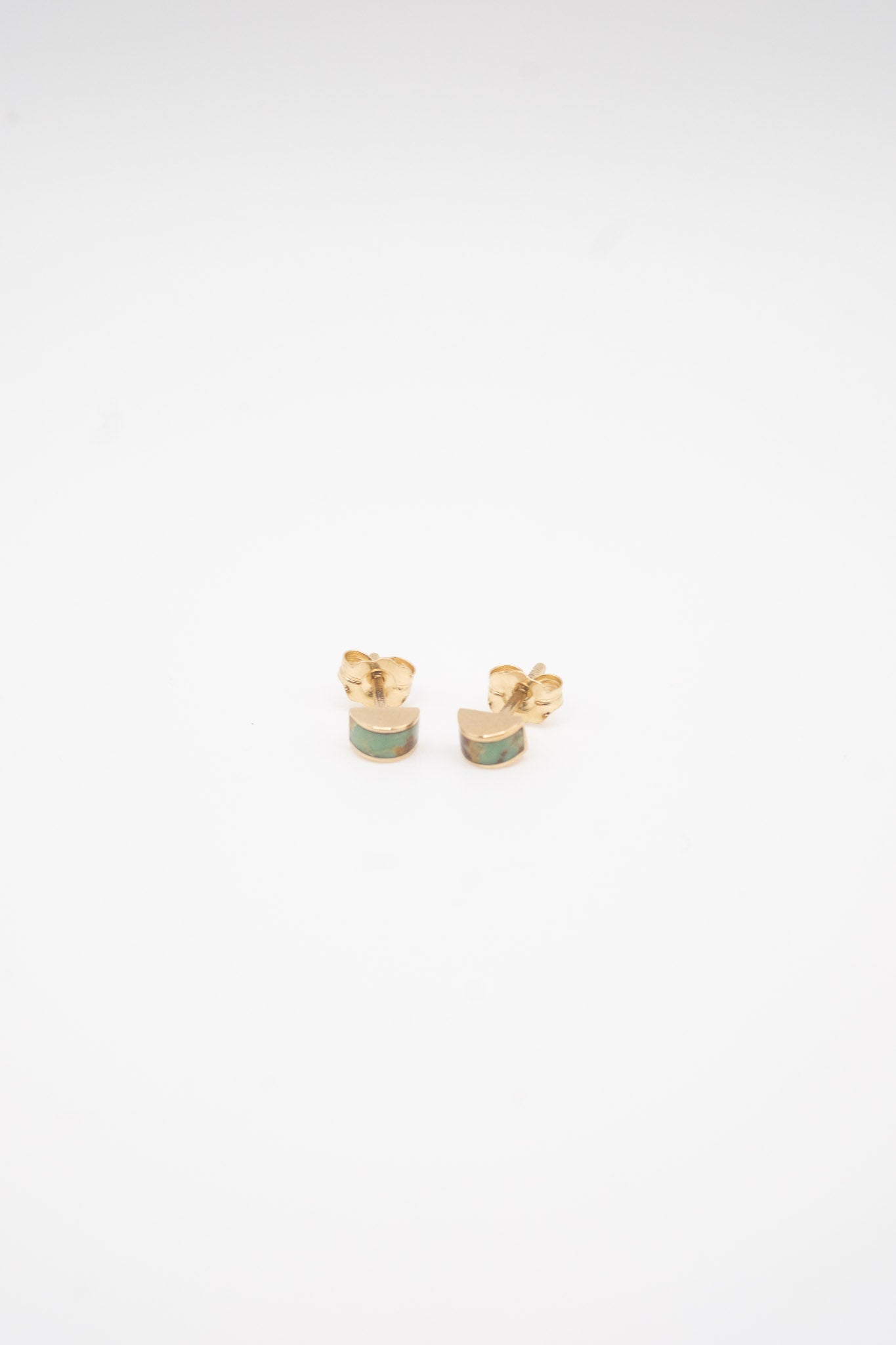 Luna Stud Earrings in 14k Yellow Gold & Mantis Turquoise