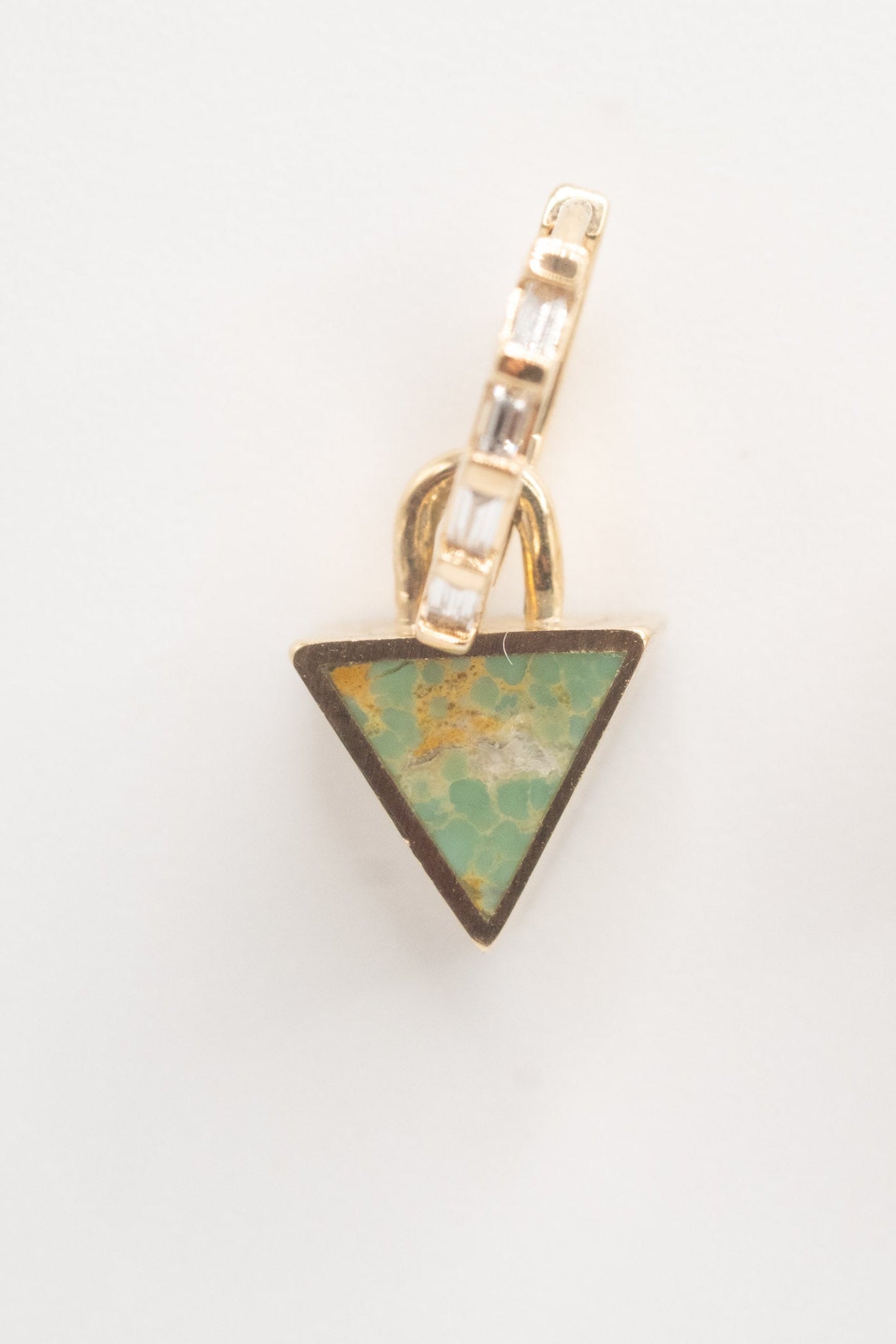 Reversible Giza Stud in 14k Gold Baguette Diamonds & Kingman Turquoise