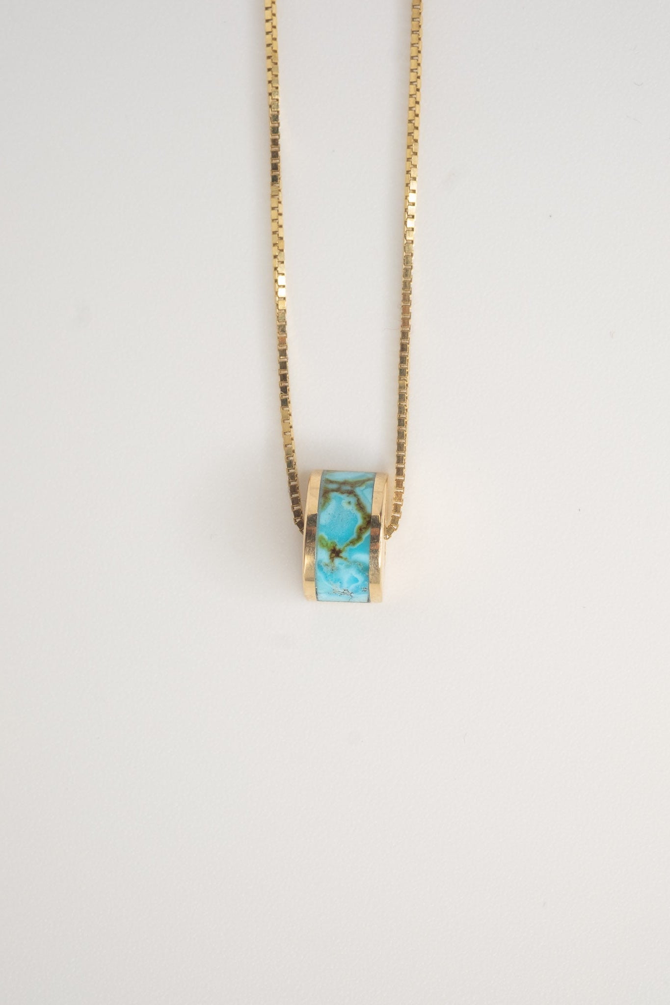Luna Chain Slide in 14k Gold & Polychrome Turquoise