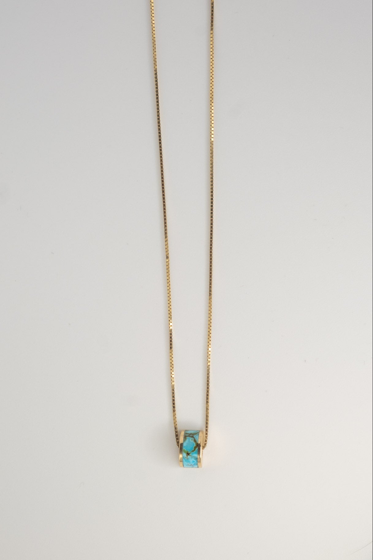 Luna Chain Slide in 14k Gold & Polychrome Turquoise