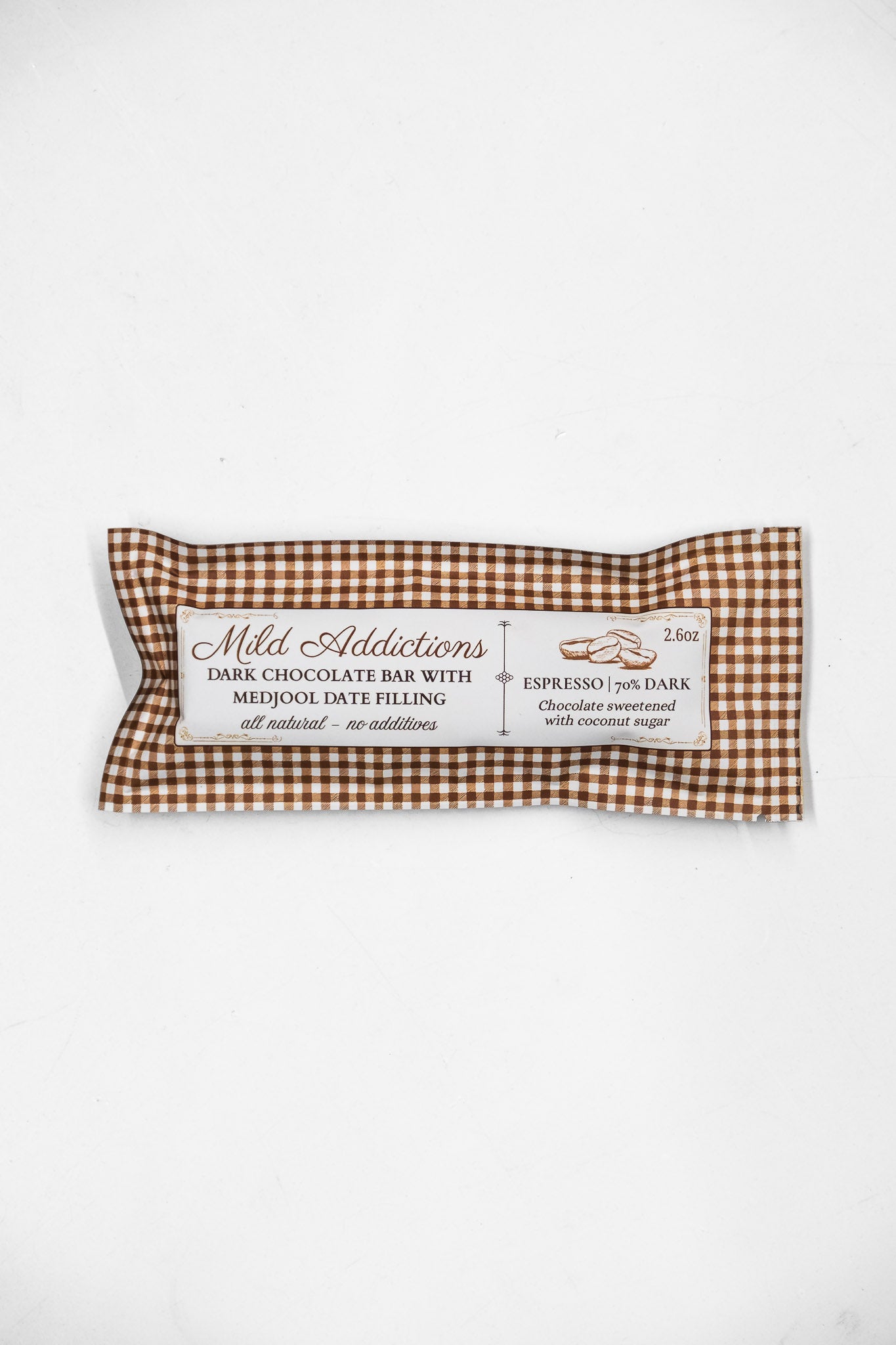 Dark Chocolate Bar w Espresso & Medjool Date Center : 2.6oz