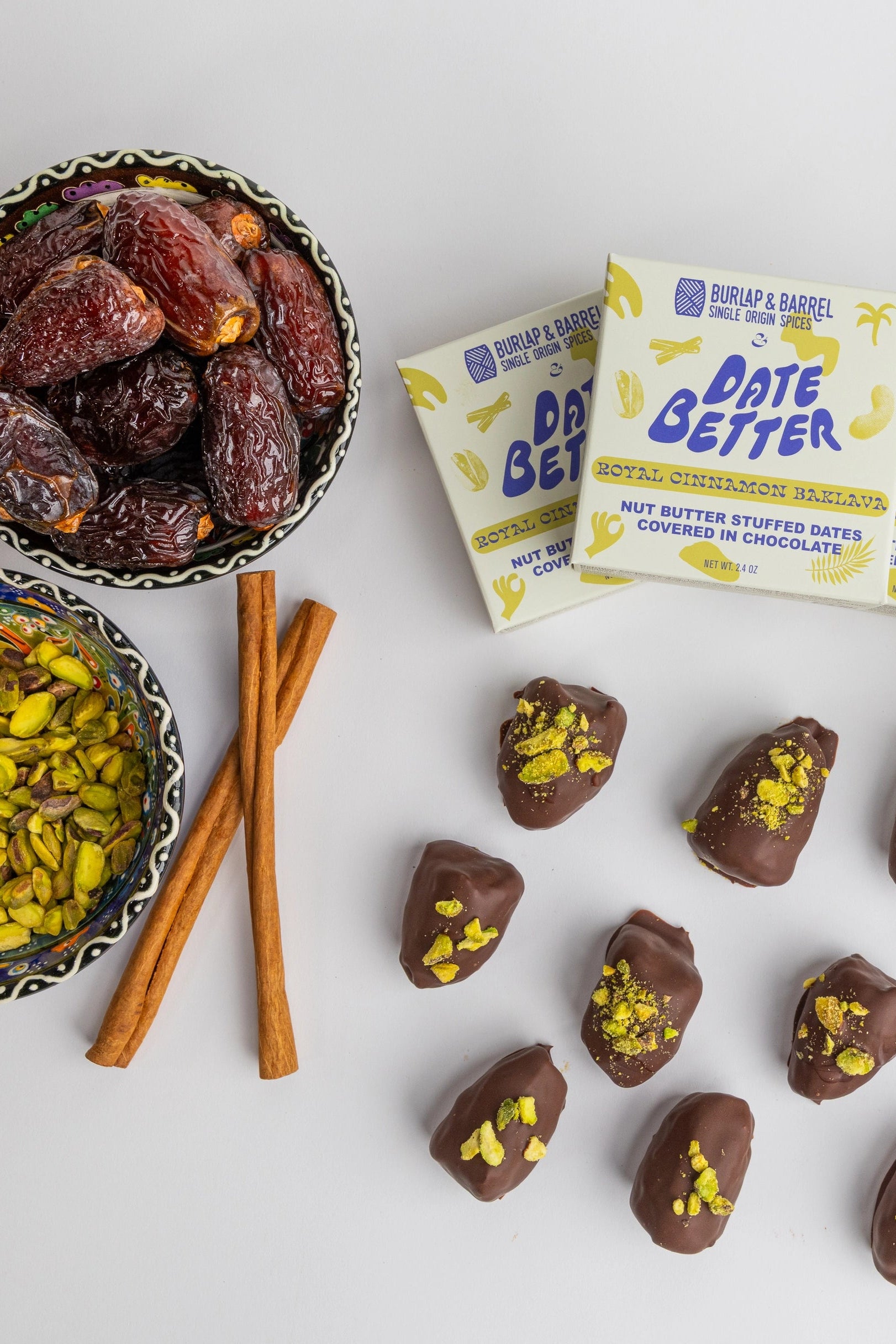 Royal Cinnamon Baklava Chocolate Covered Dates