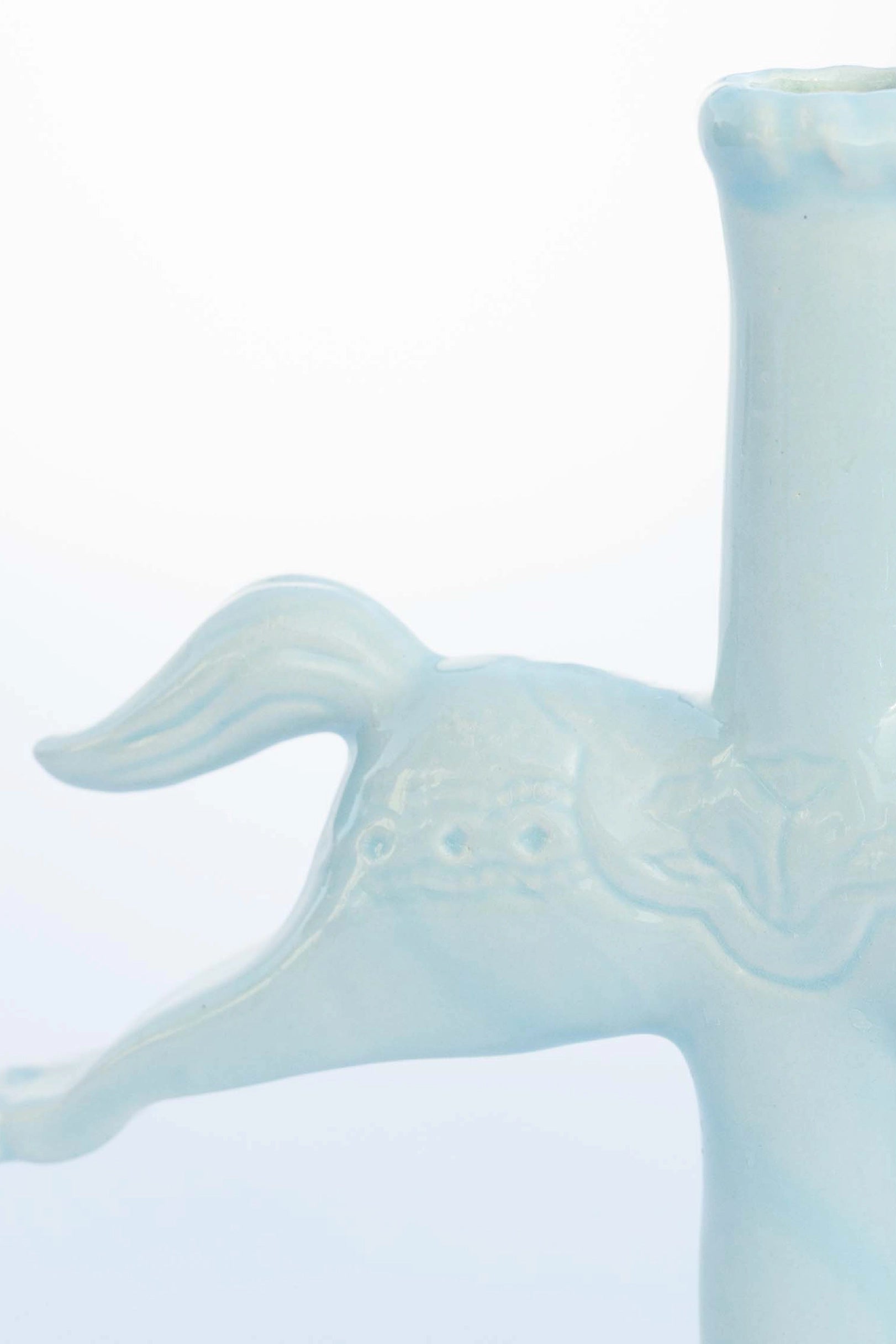 Dala Horse Candlestick Holder in Light Blue