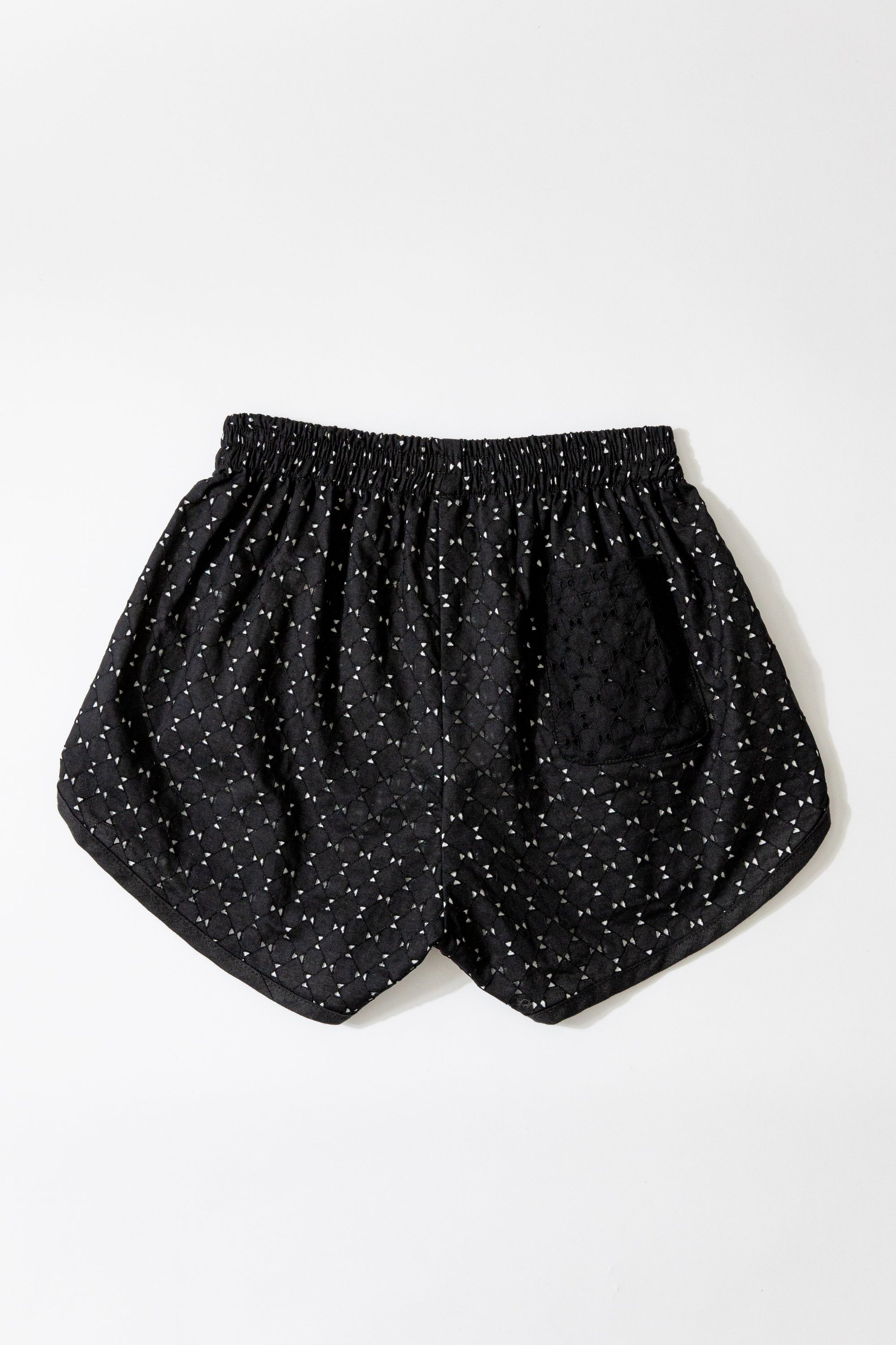 Tess Track Shorts in Black Lace