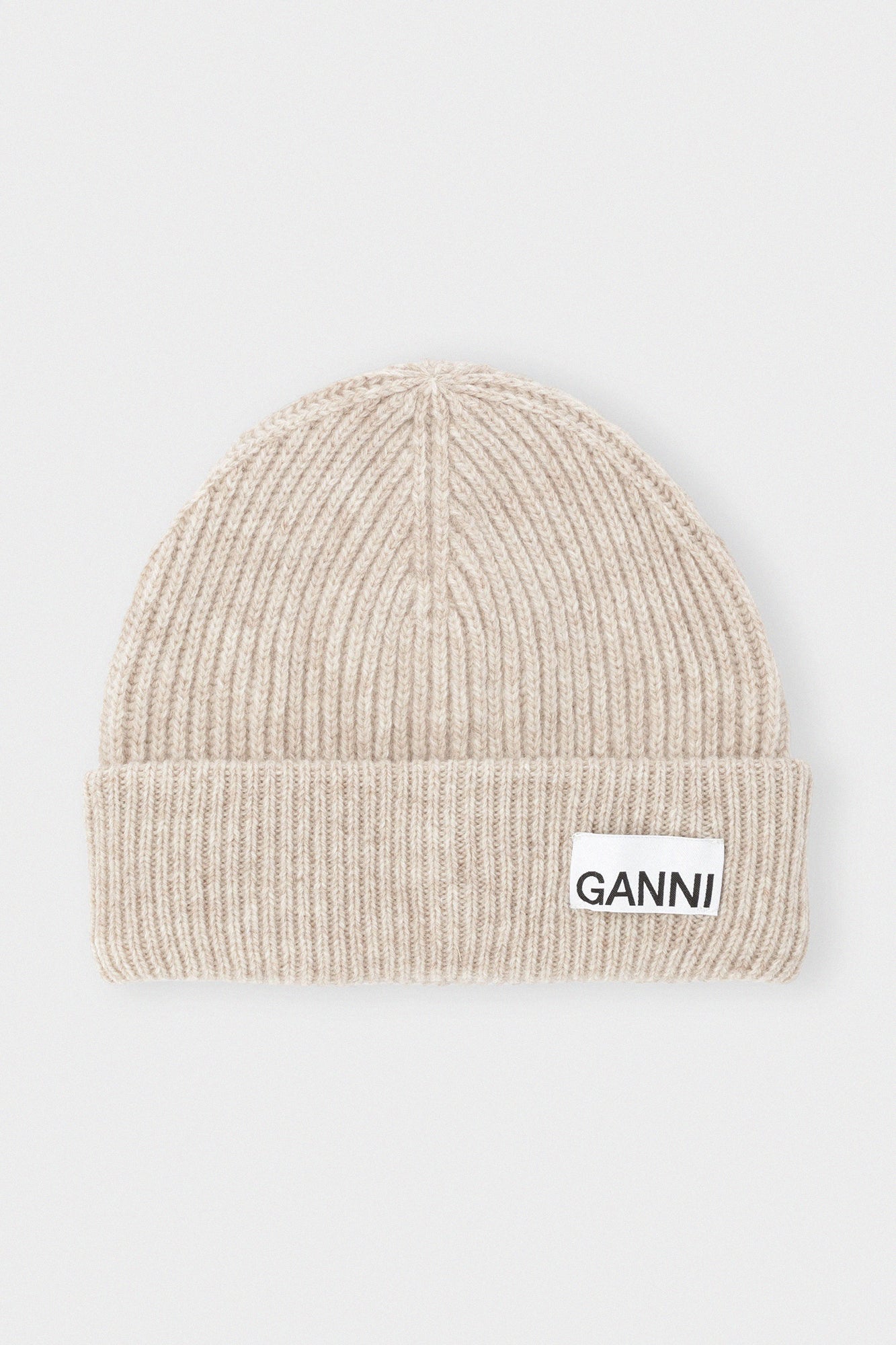 Fitted Wool Knit Beanie in Brazilian Sand