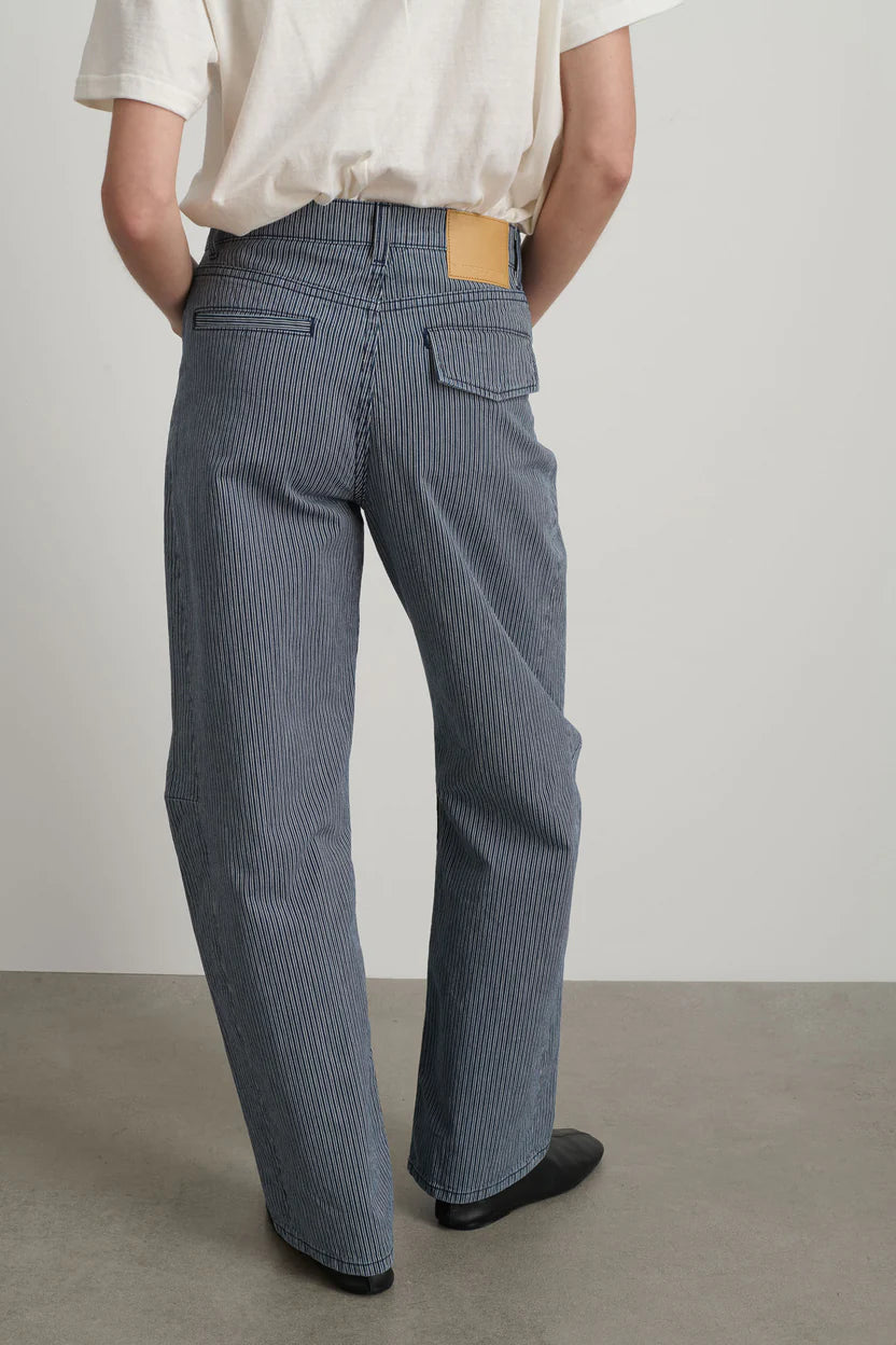 Lange Lasso Jean in Indigo White Stripe