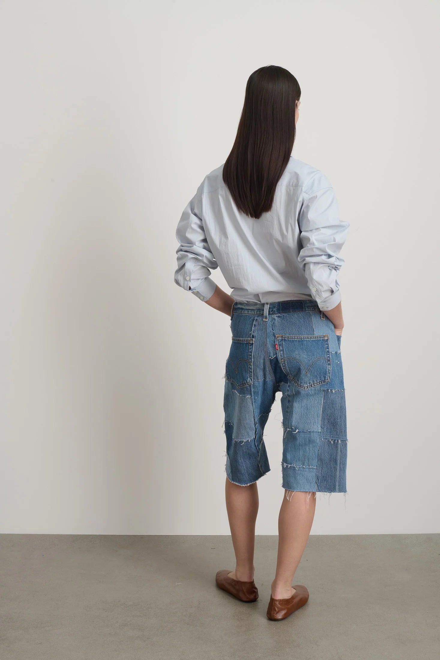 Madras Short in Reworked Vintage Indigo