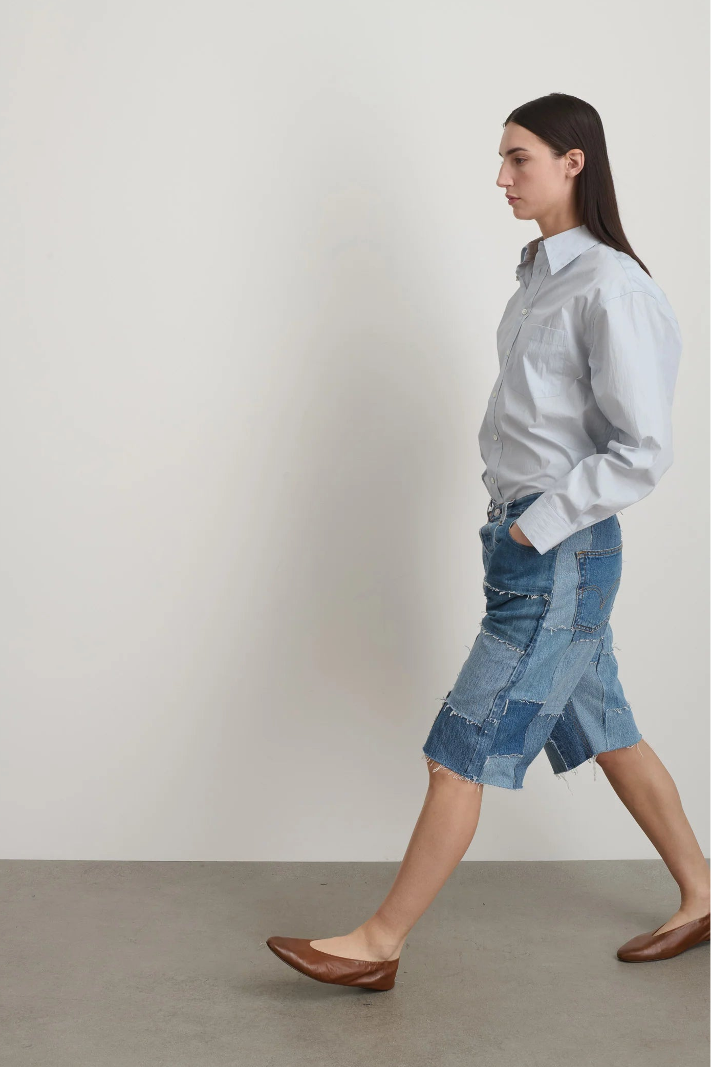 Madras Short in Reworked Vintage Indigo