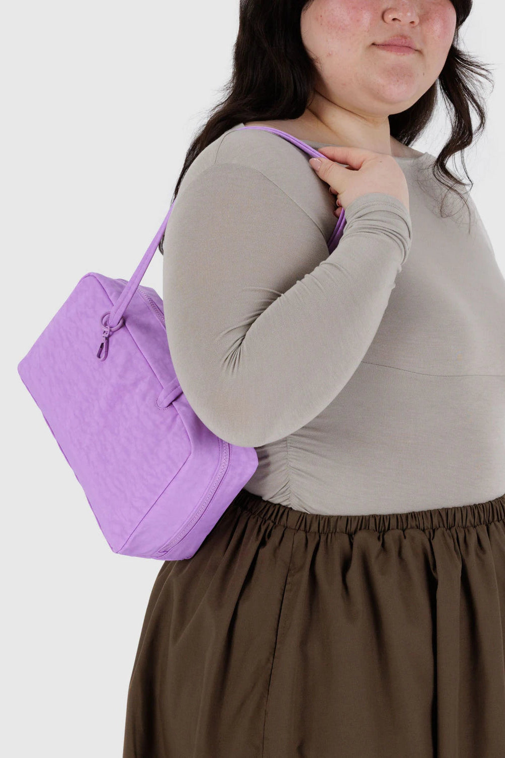 Nylon Bowler Bag in Rose