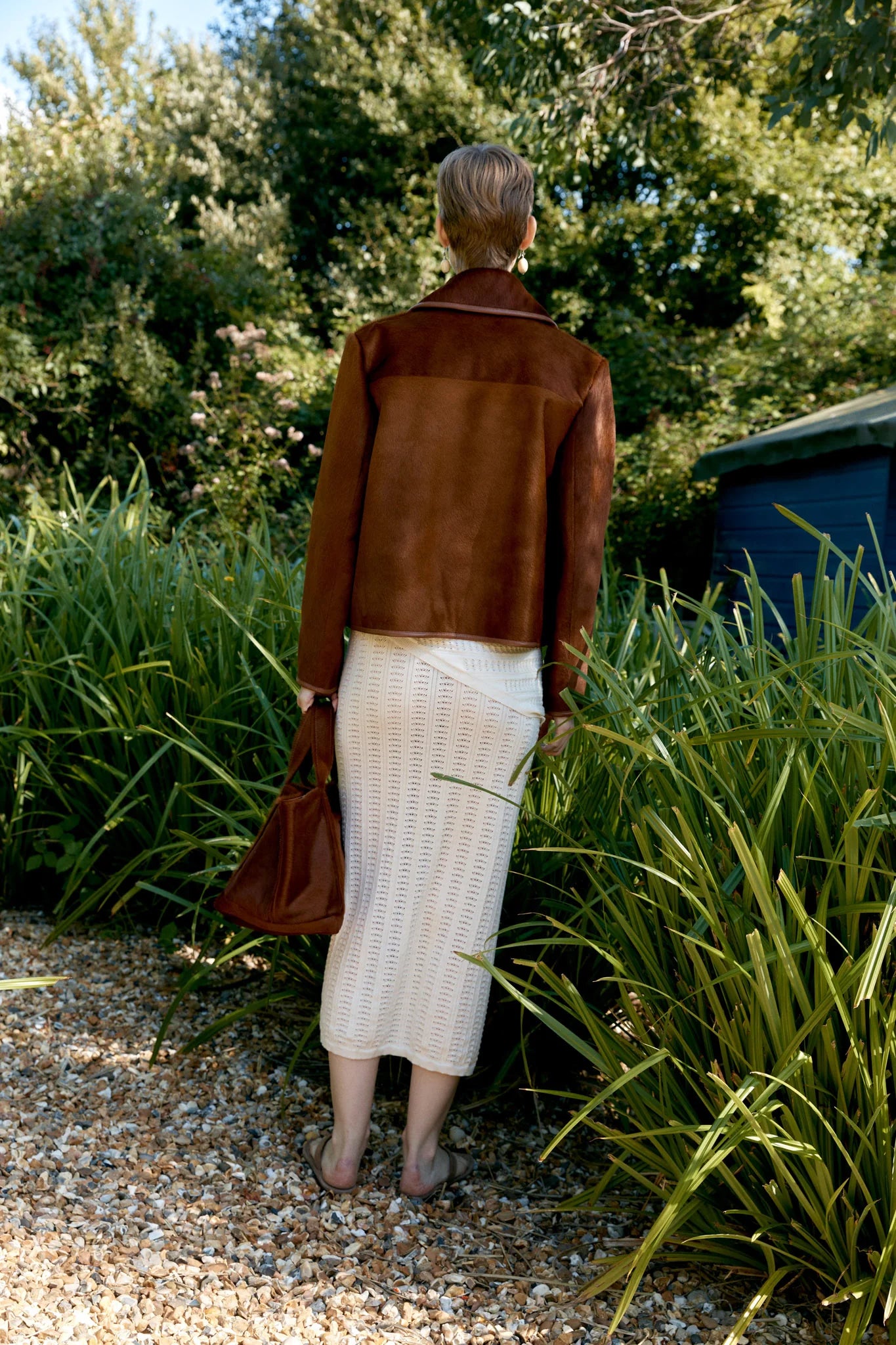 Hair on Hide Leather Ada Jacket in Chestnut