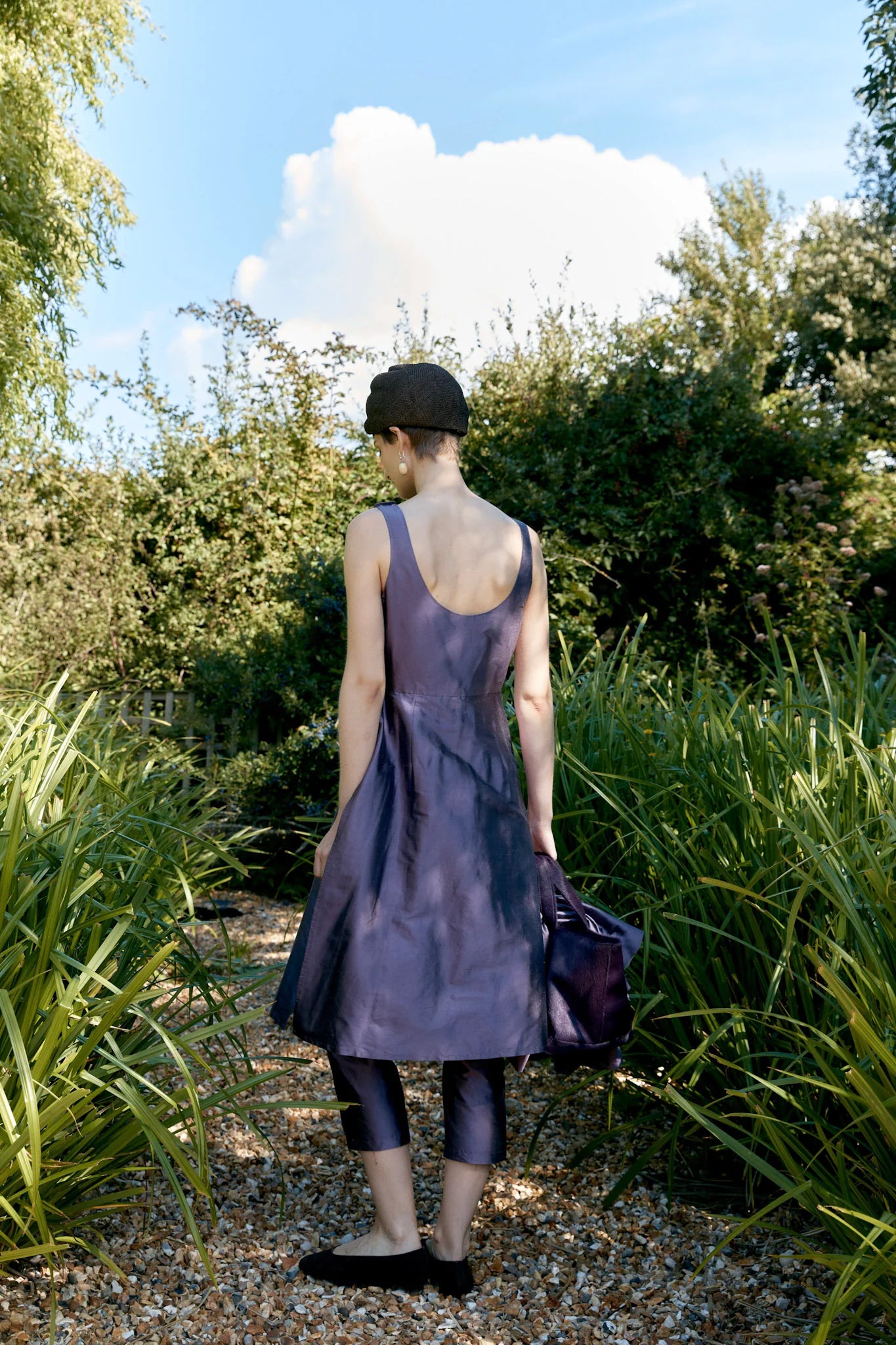 Clara Jumpsuit in Prune Silk Dupion