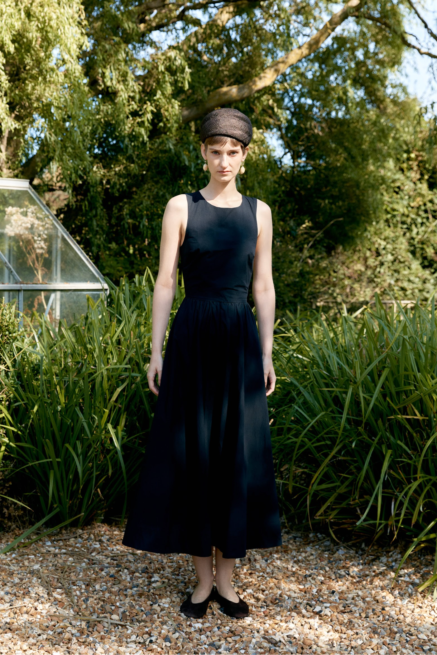 Sofia Dress in Black Japanese Cotton