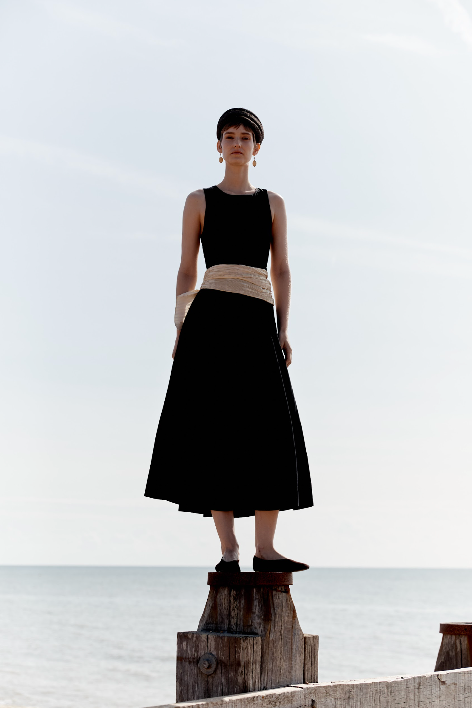 Sofia Dress in Black Japanese Cotton