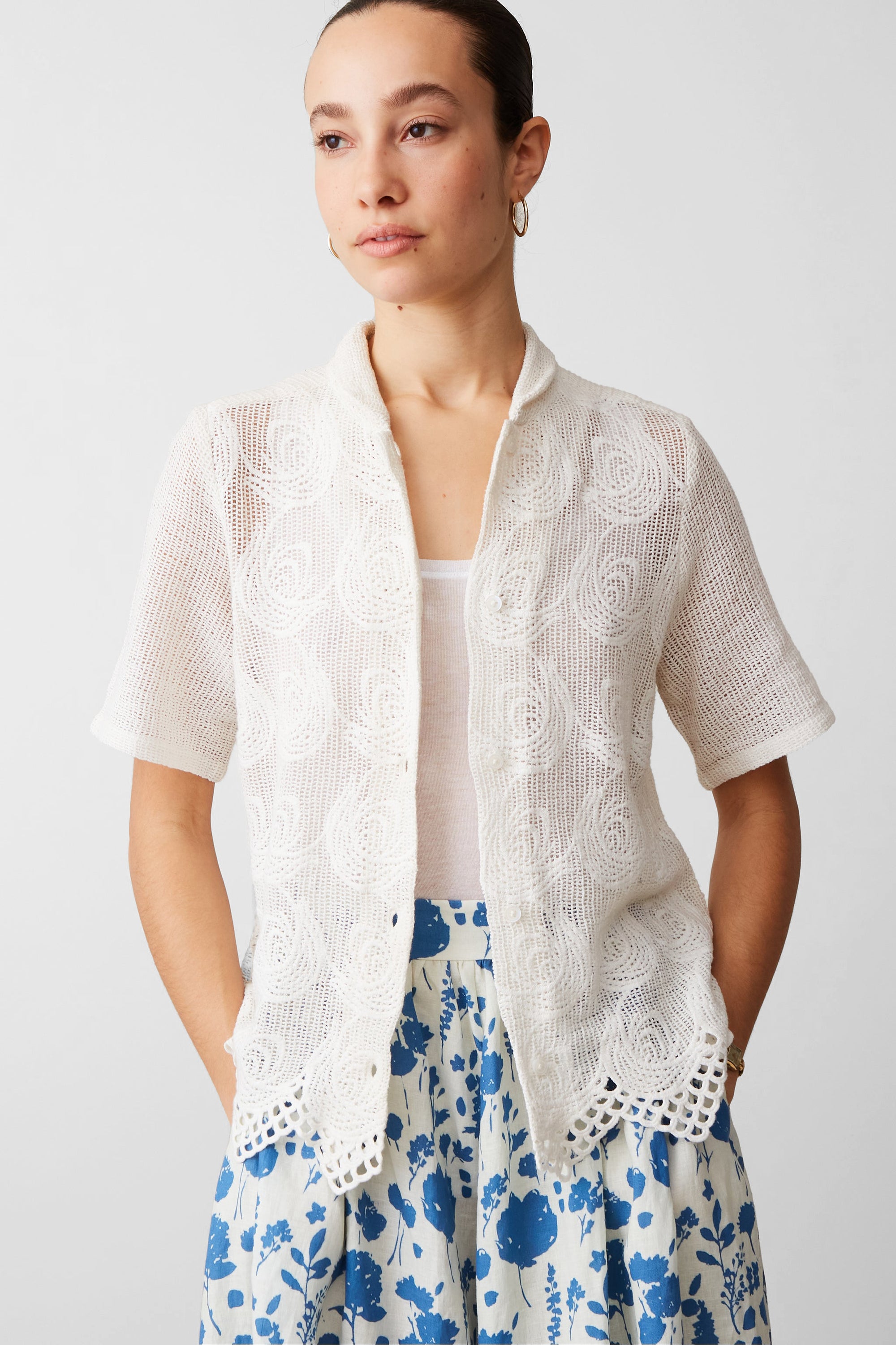 Jojo Shirt in Swirl Cotton Crochet by Caron Callahan