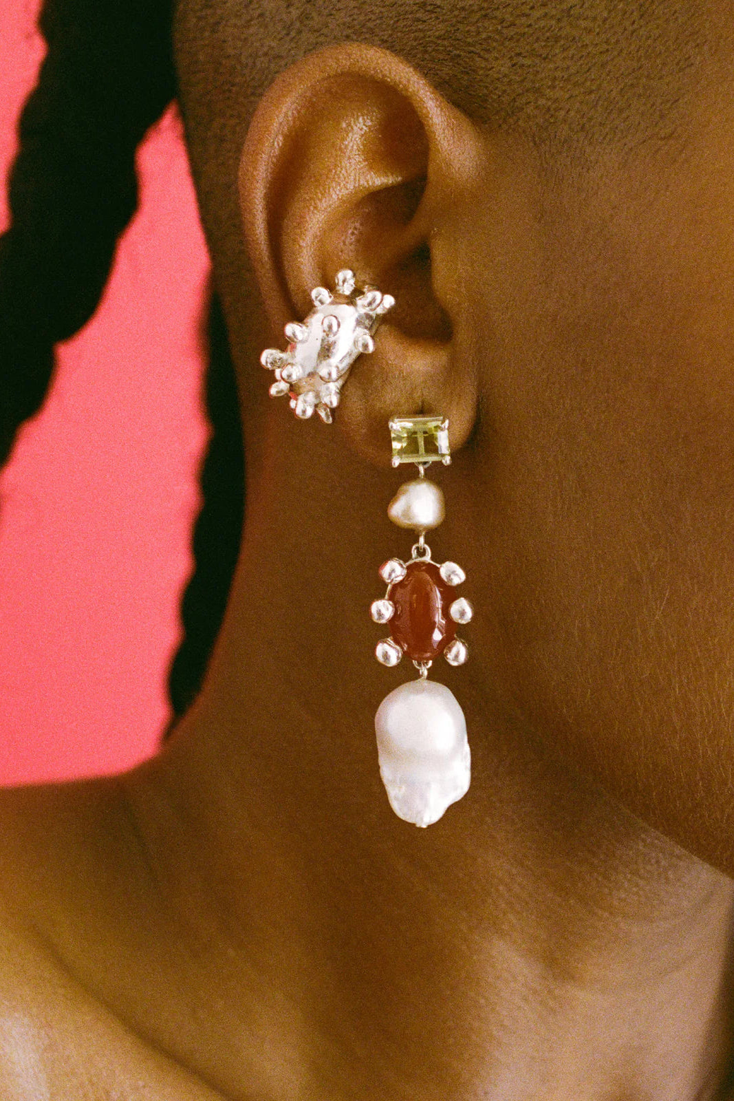 Dotto Gem Potion Drop Earrings in Sterling Silver