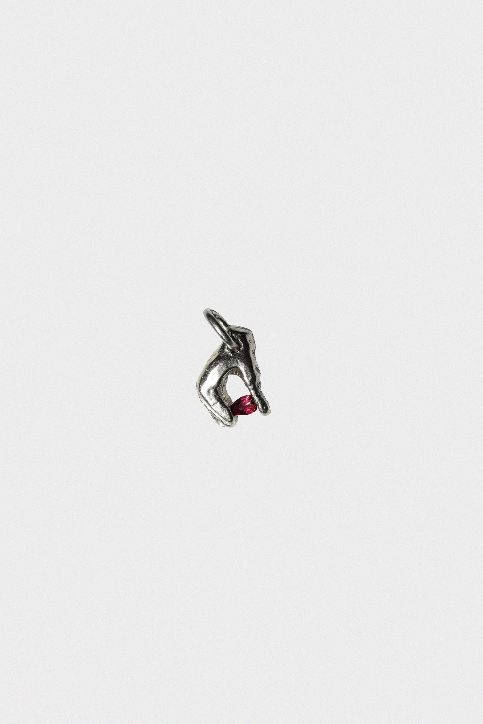 Squeeze Pendant in Sterling Silver & Garnet by Oxbow