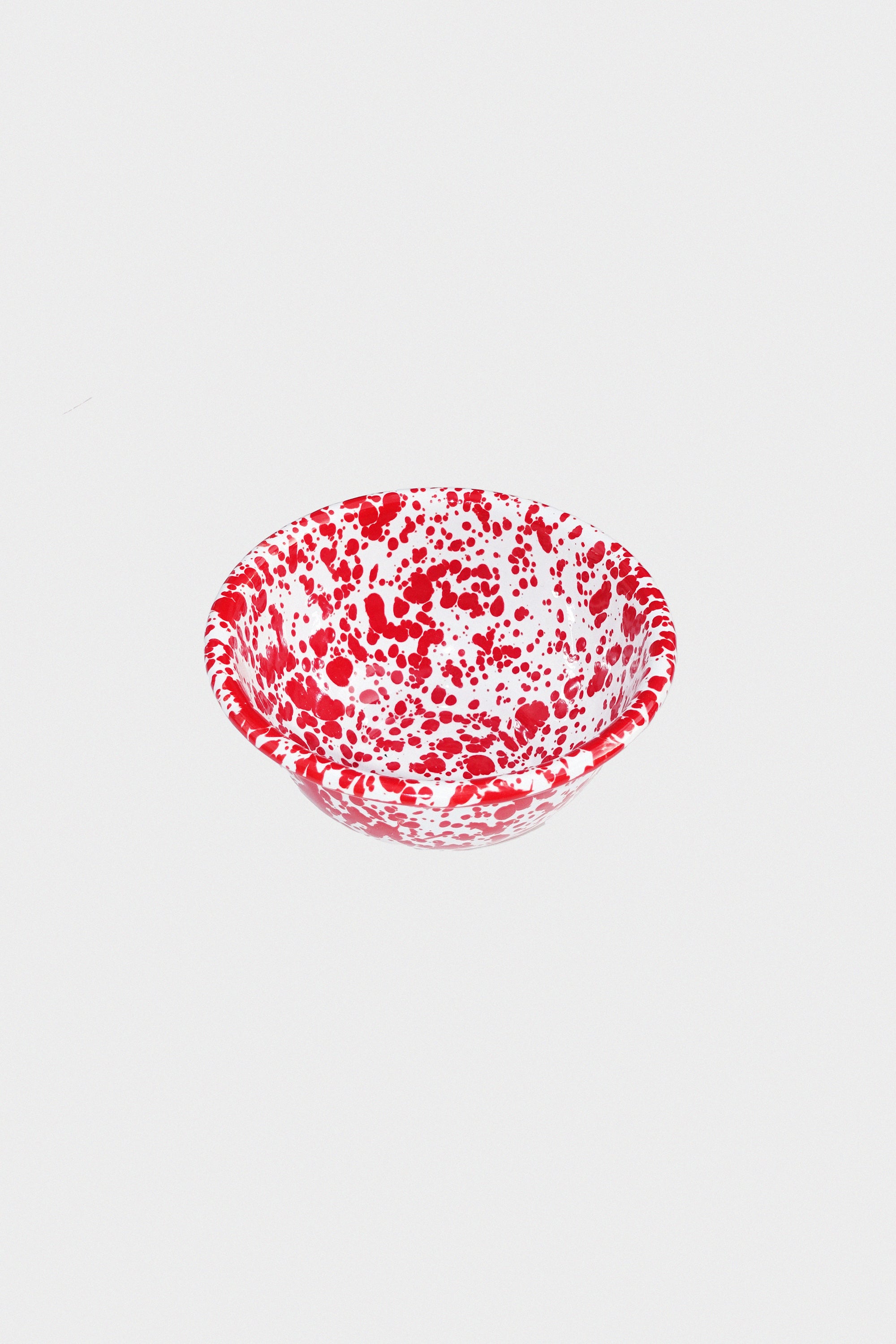 Small Footed Bowl in Red Splatter Enamelware