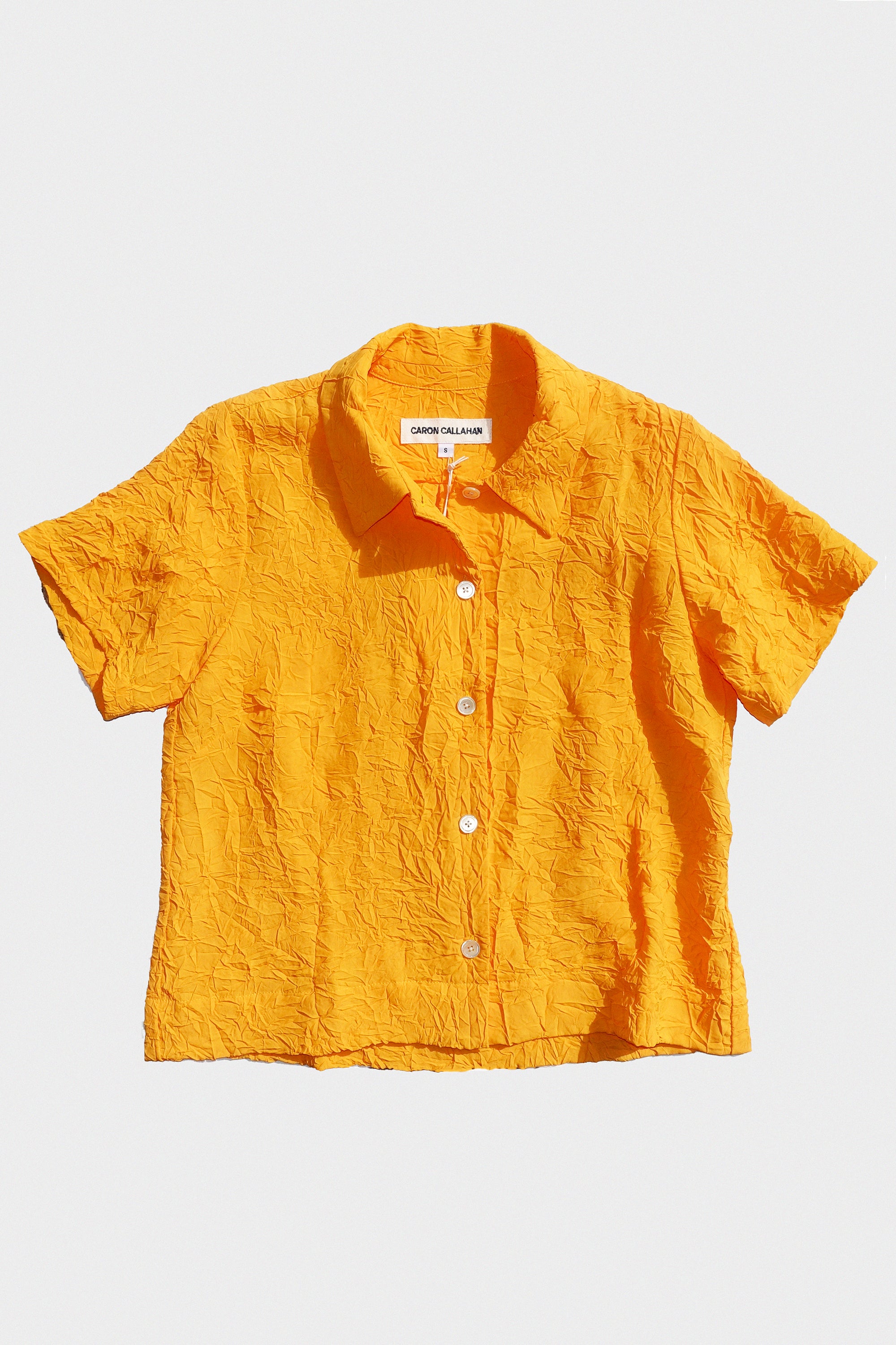 Johanson Shirt in Tangerine Crinkle Viscose