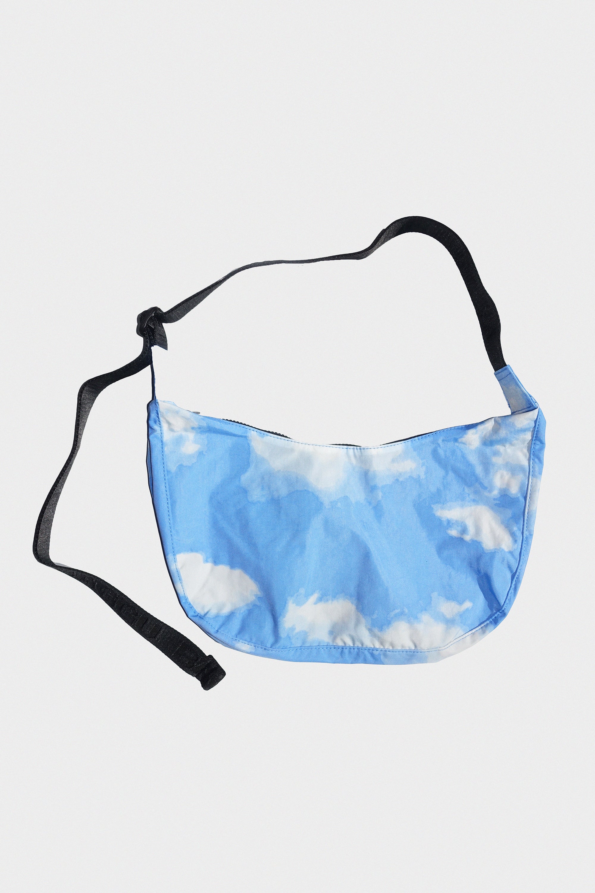 Medium Nylon Crescent Bag in Clouds