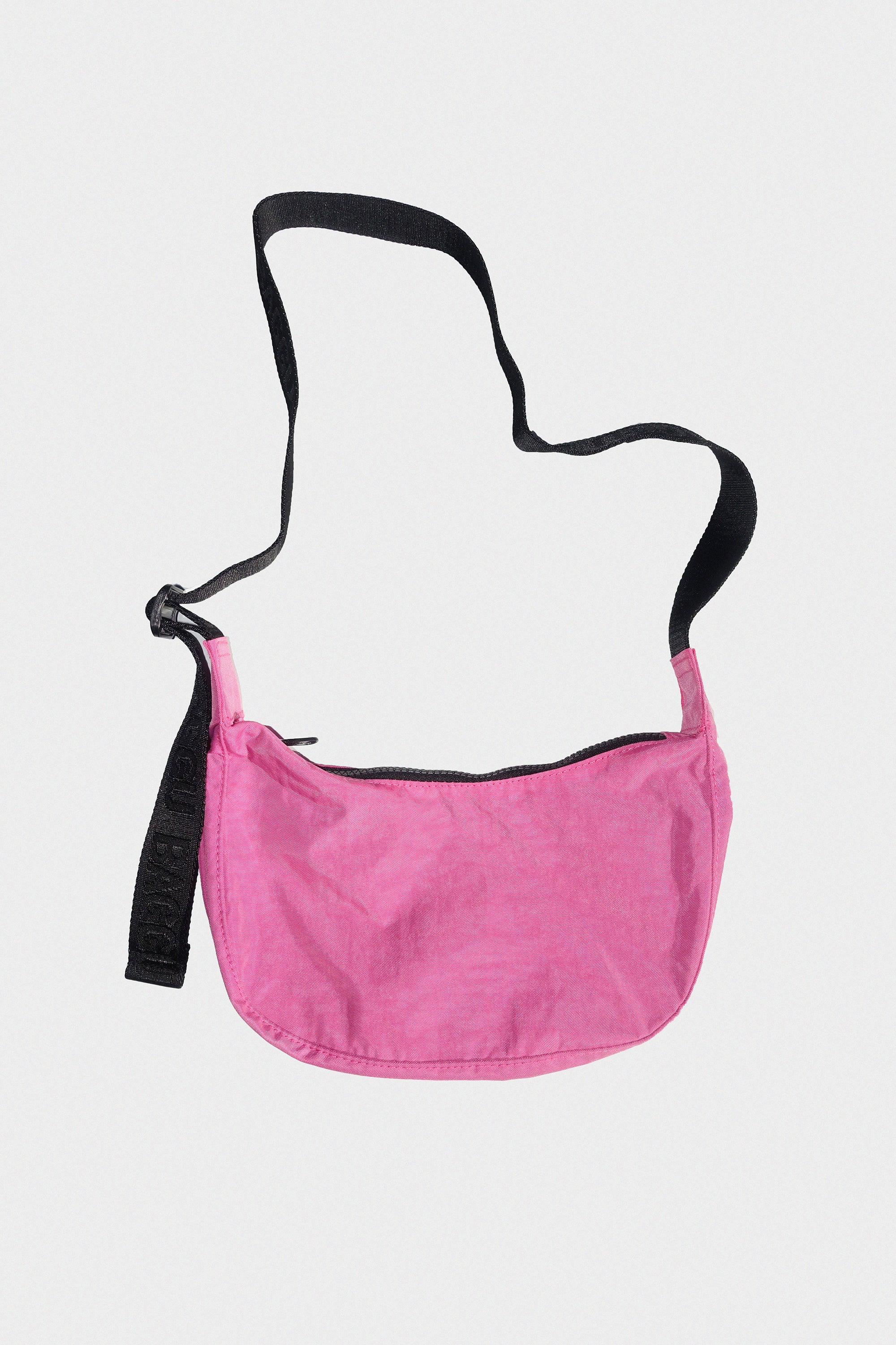 Small Nylon Crescent Bag in Azalea Pink