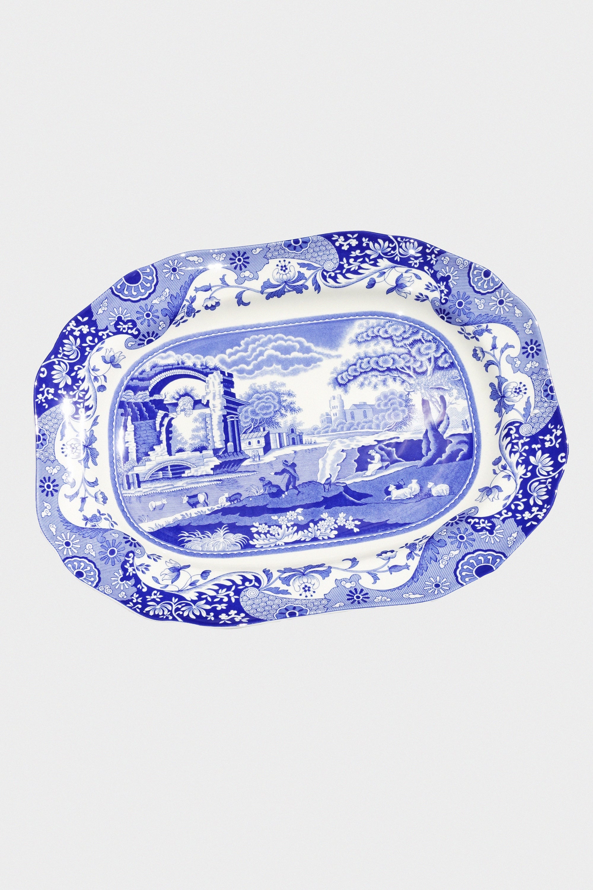 Blue Italian Medium Oval Platter