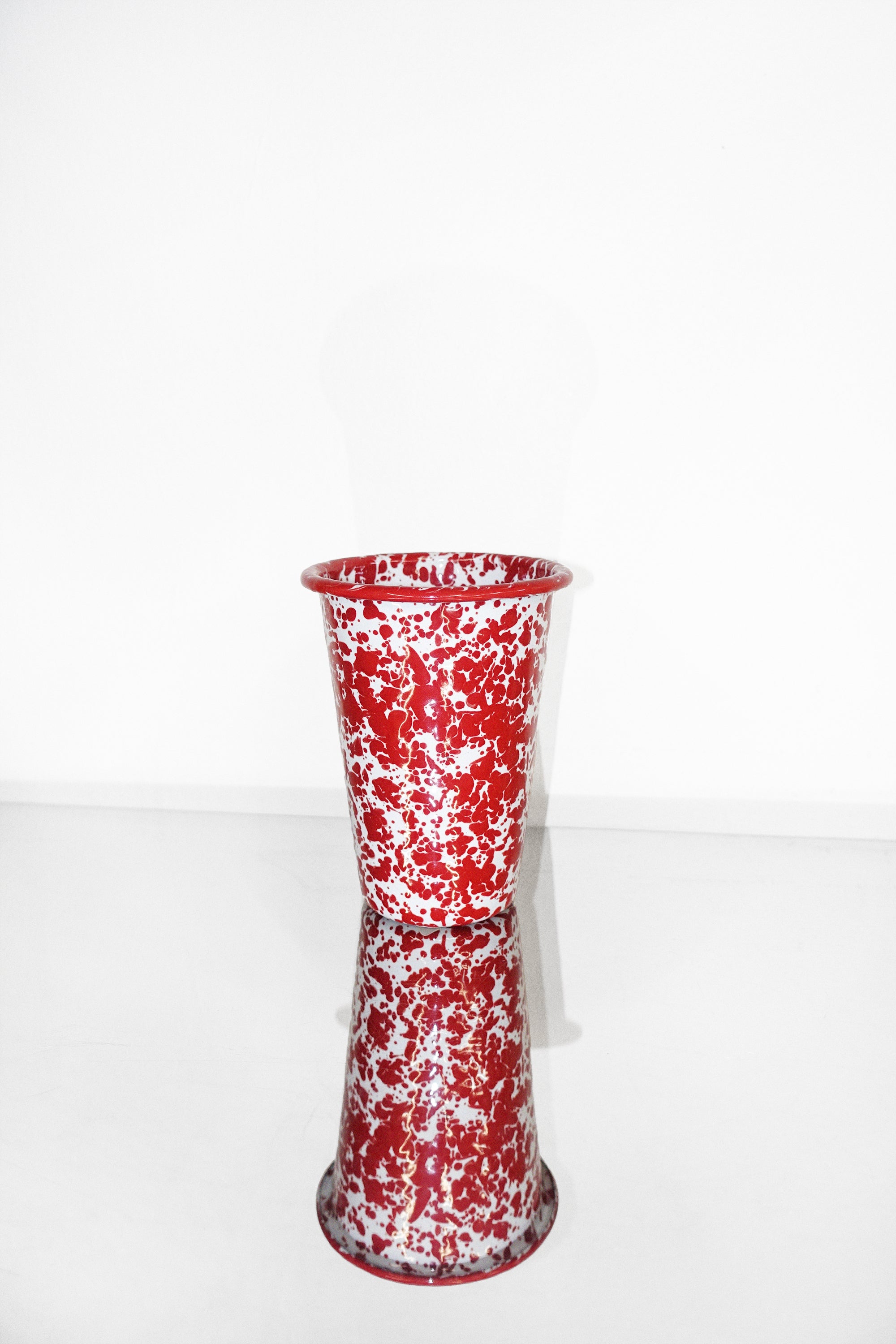 14oz Tumbler in Red Splatter Enamelware by Crow Canyon Home